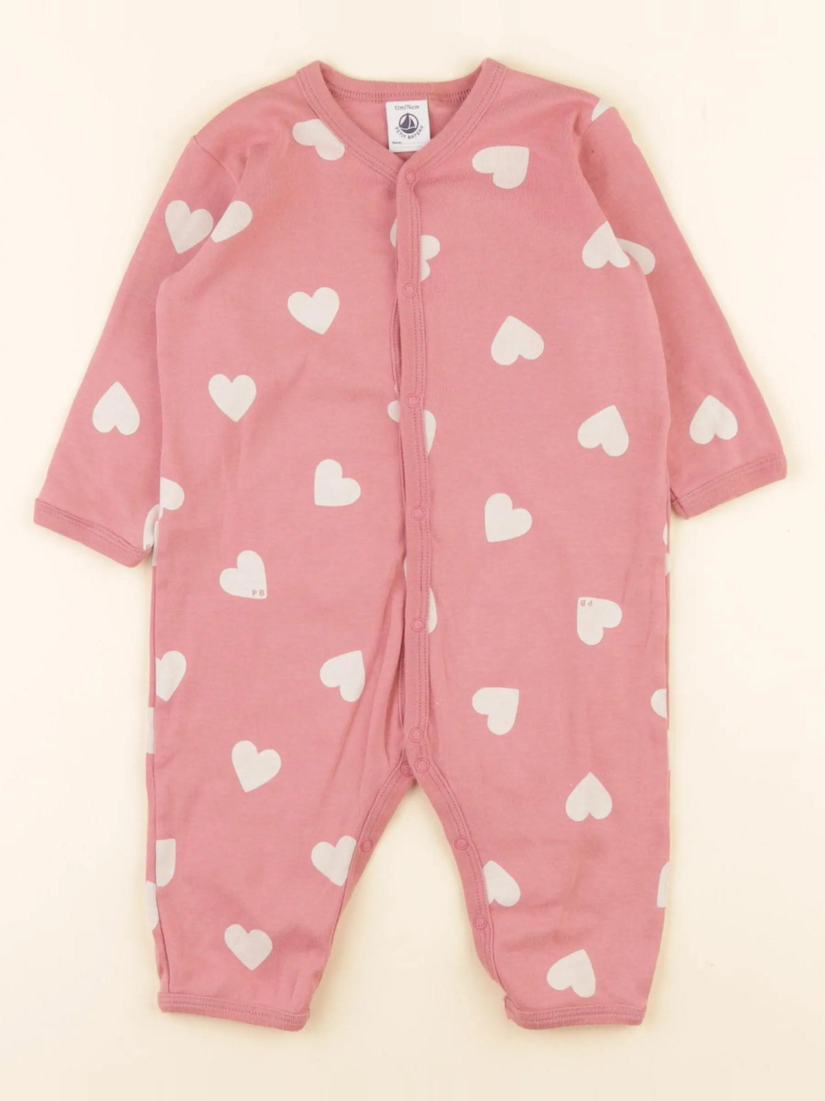 Petit Bateau - pyjama coton rose - 12 mois