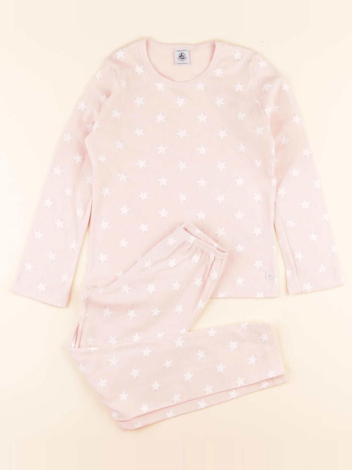 Pyjama coton rose, blanc