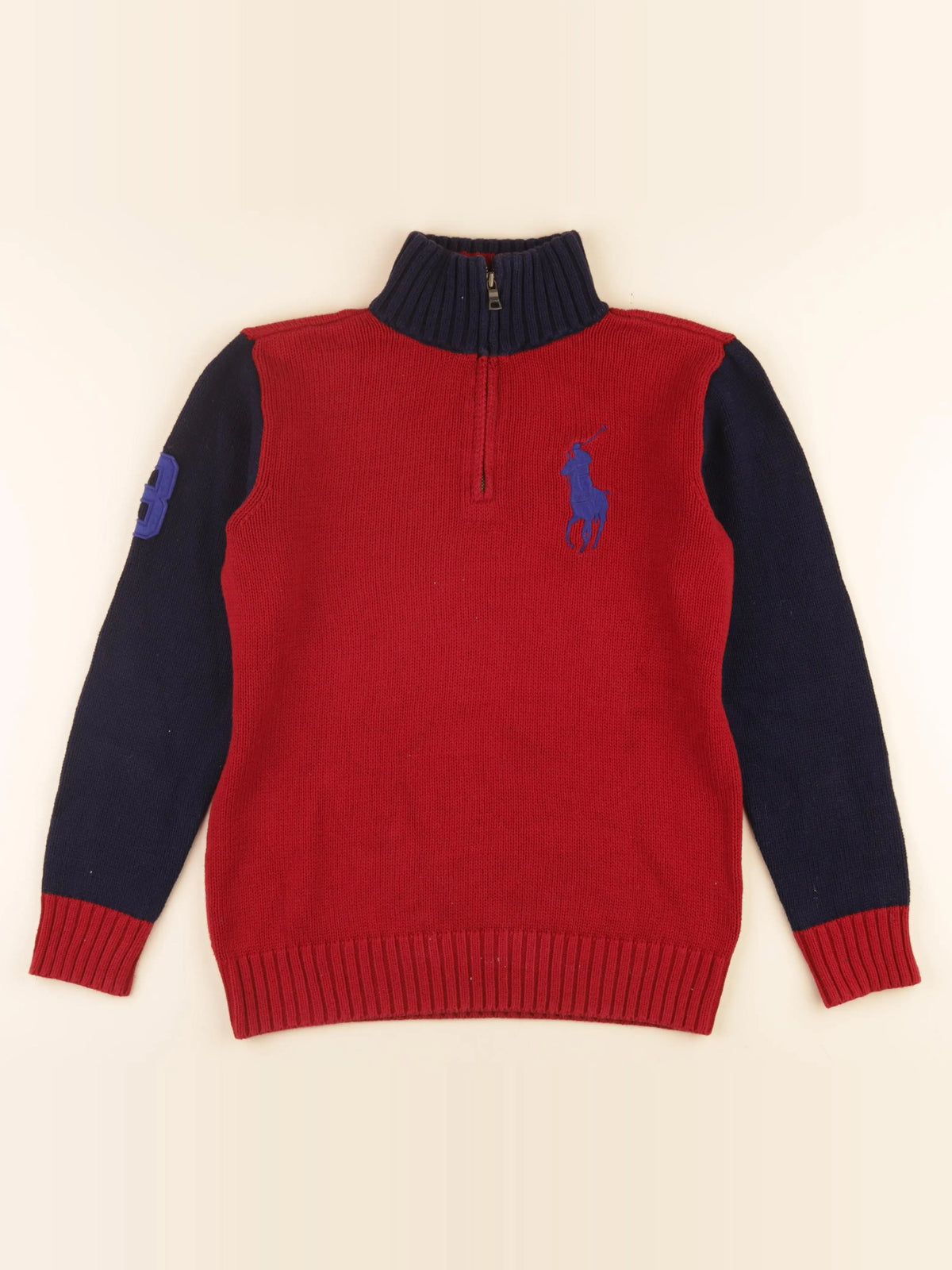 Ralph Lauren - pull bleu, rouge - 14/16 ans