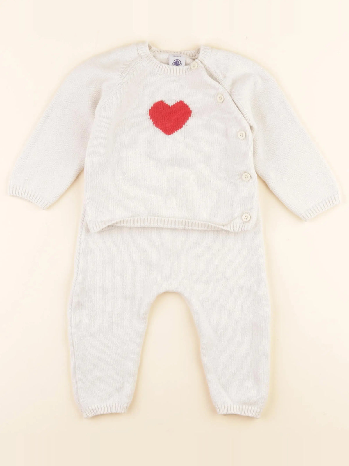 Petit Bateau - ensemble blanc - 18 mois