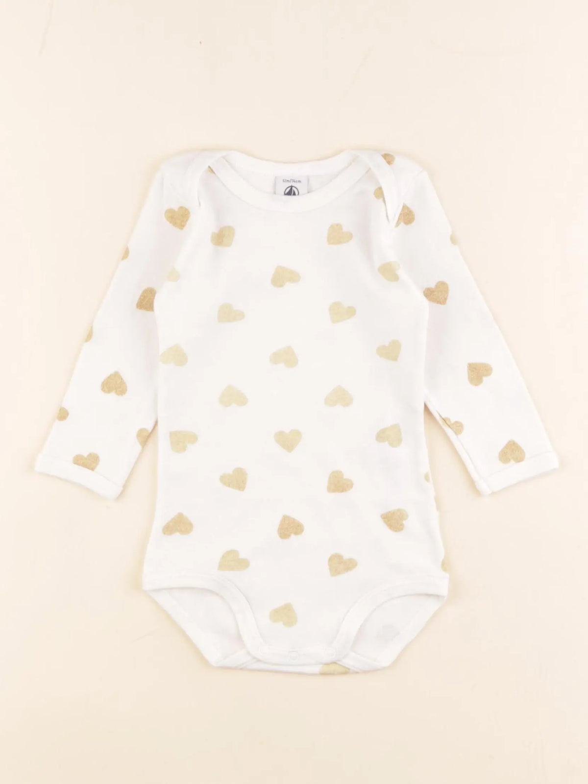 Petit Bateau - body beige, or - 12 mois