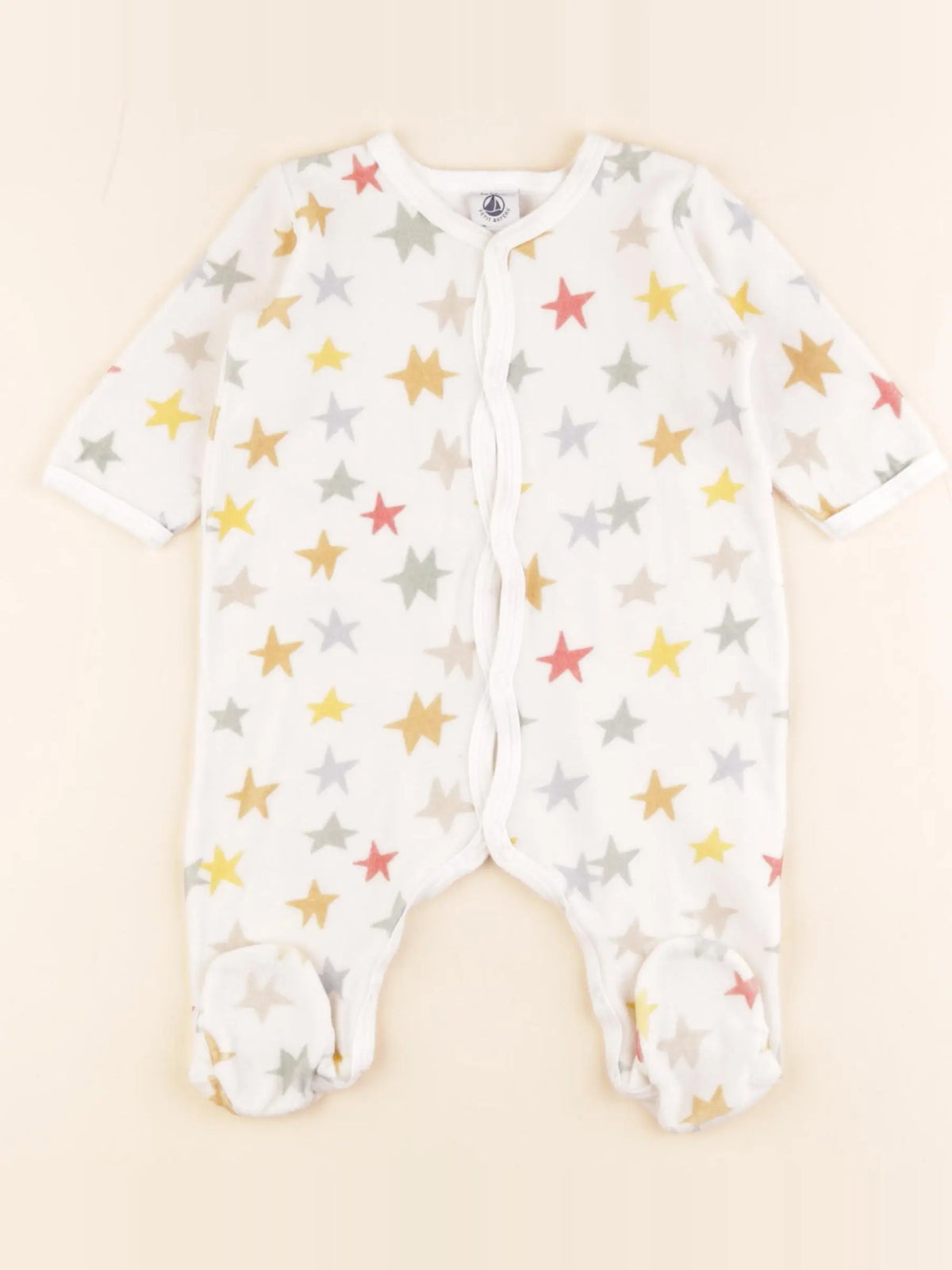 Petit Bateau - pyjama velours multicolore - 6 mois