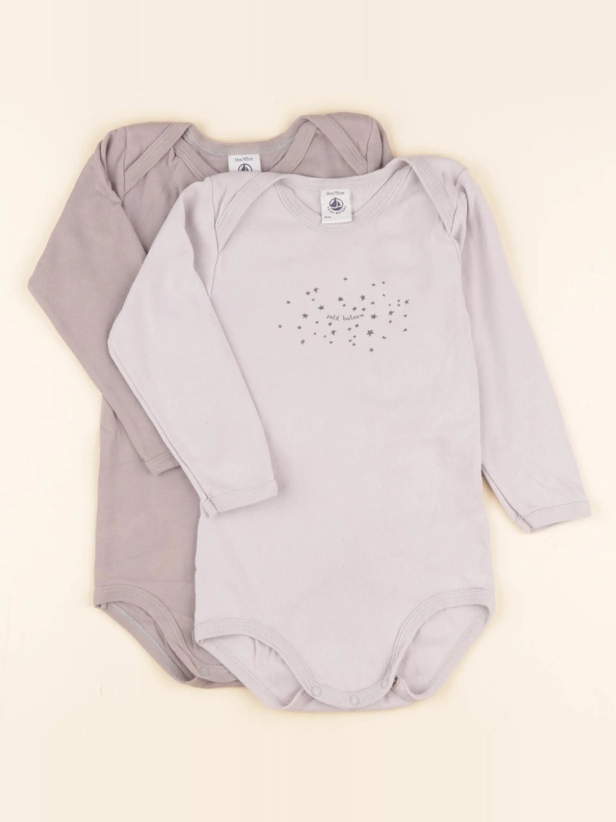 Lot de 2 bodies en coton gris
