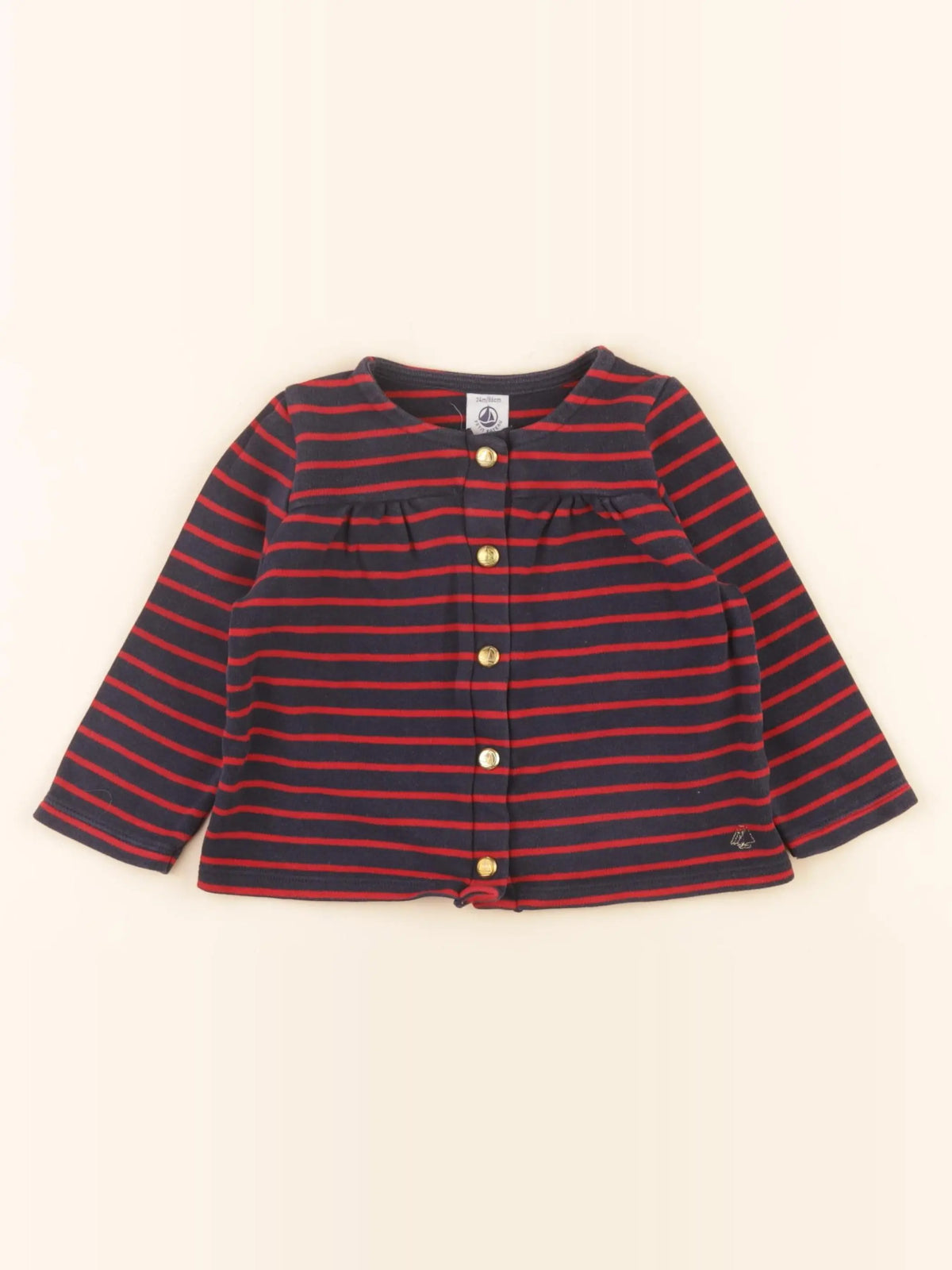 Petit Bateau - sweat bleu, rouge - 24 mois