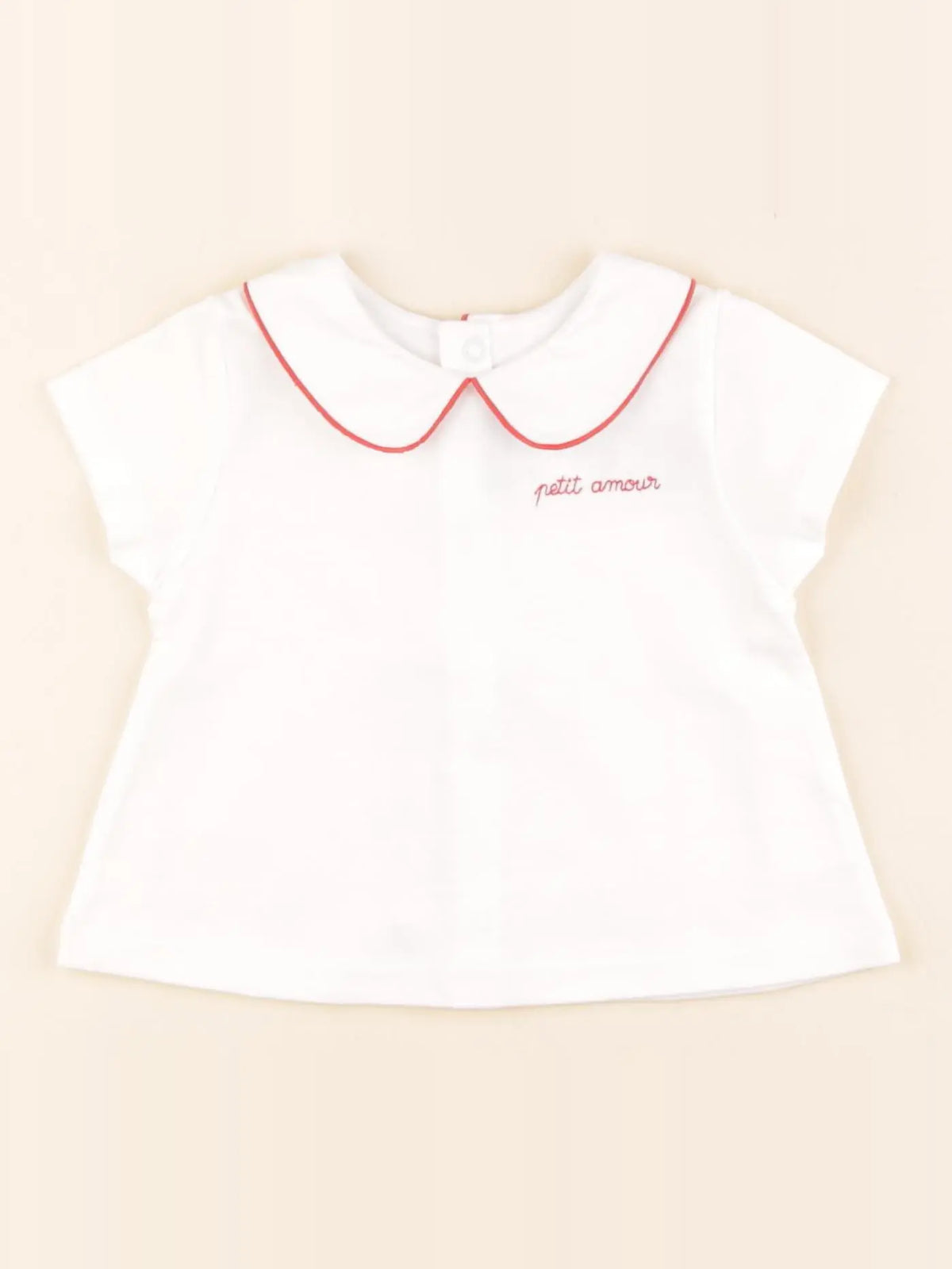 Jacadi - tee-shirt blanc, rouge - 6 mois