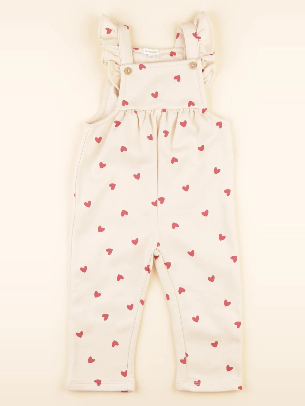 Vertbaudet - salopette doublé beige, rouge - 24 mois