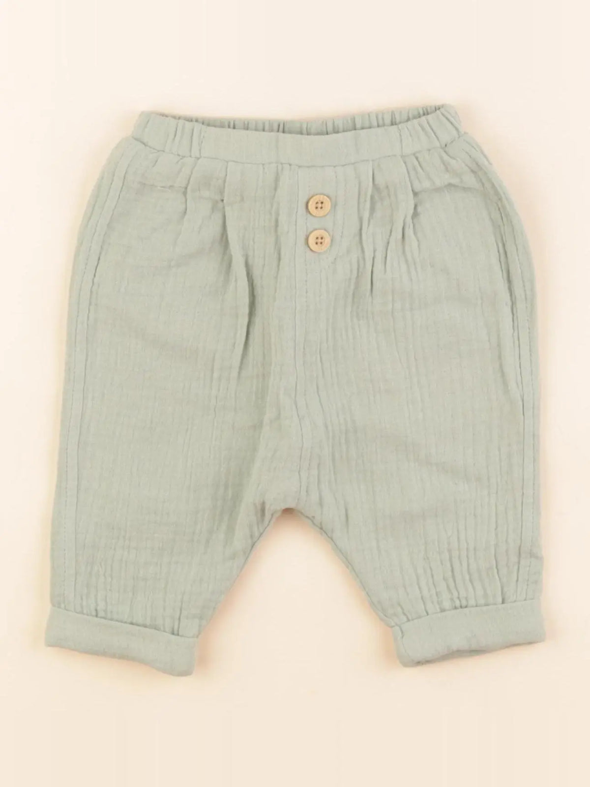 Vertbaudet - pantalon doublé vert - 3 mois