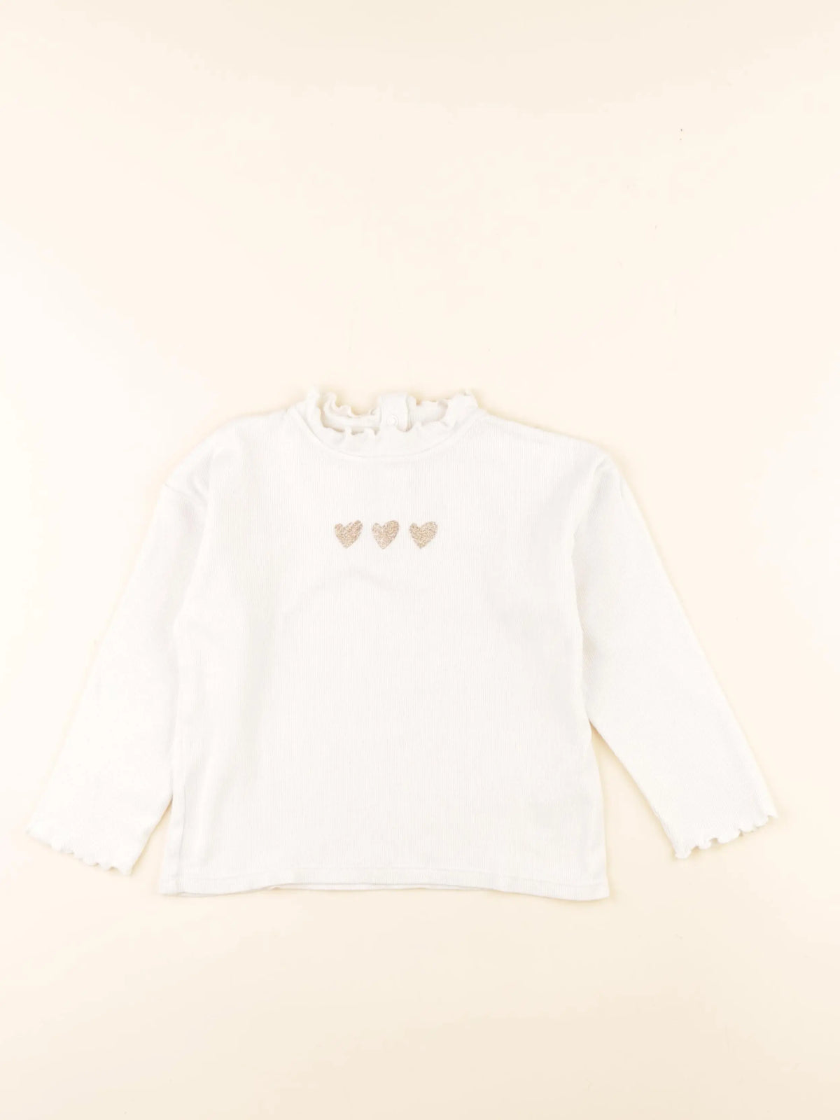 Vertbaudet - tee-shirt or, blanc - 5 ans
