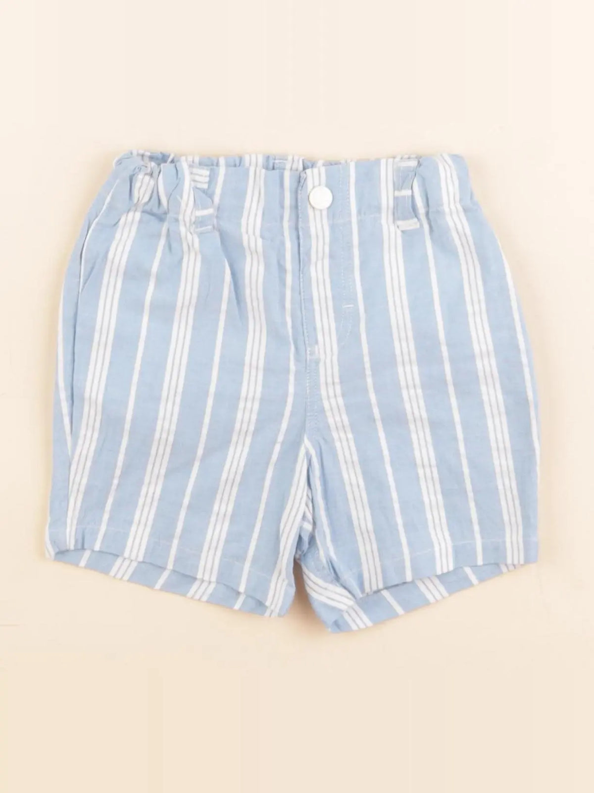 Petit Bateau - short bleu, blanc - 12 mois