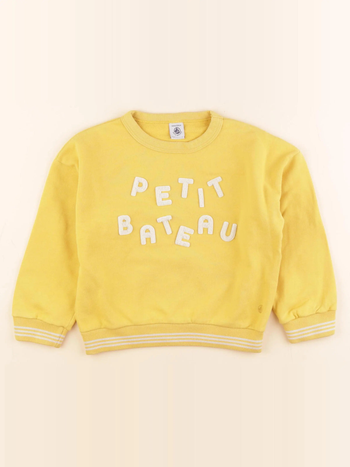 Petit Bateau - sweat jaune - 6 ans