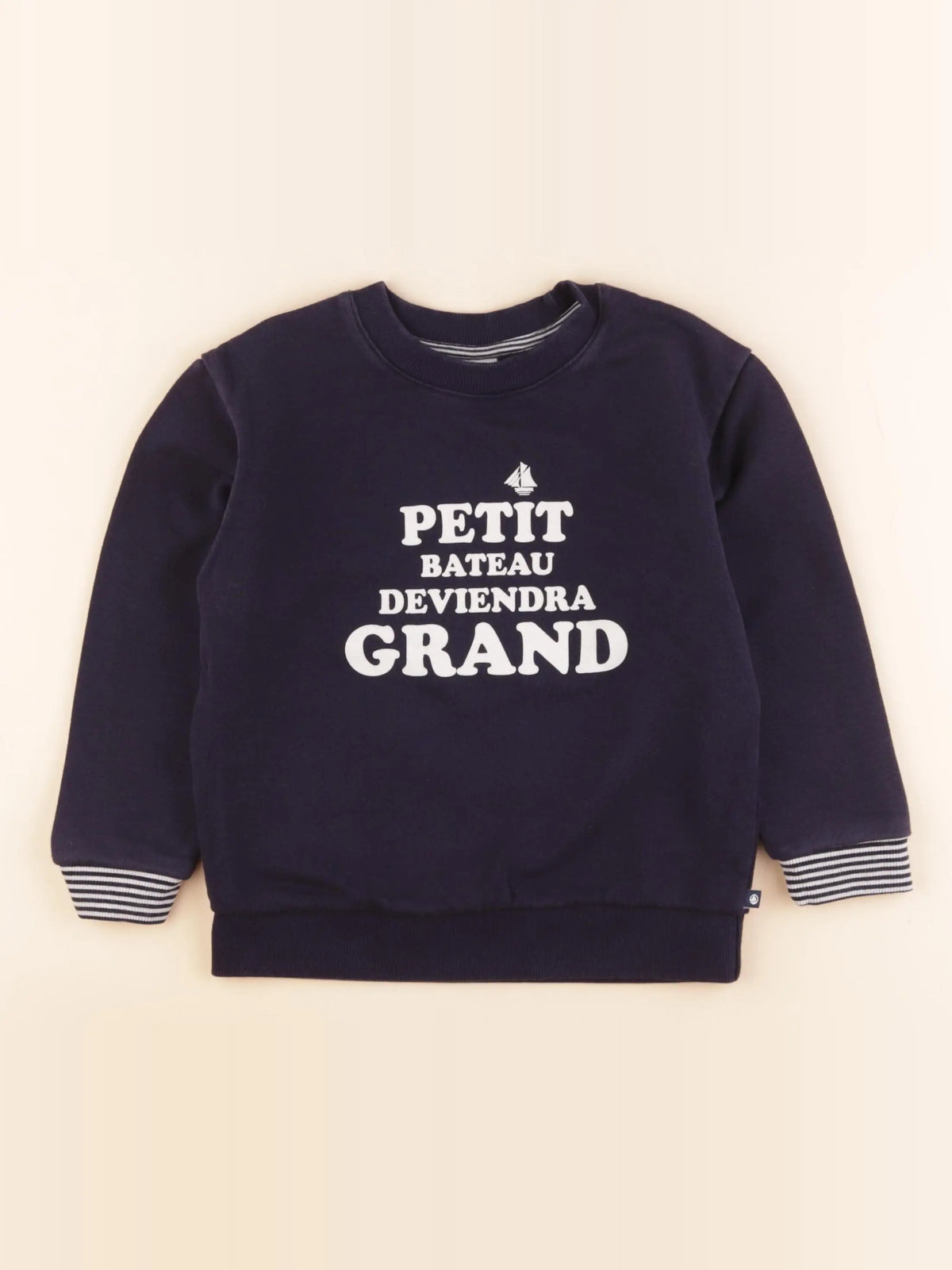 Petit Bateau - sweat bleu - 6 ans