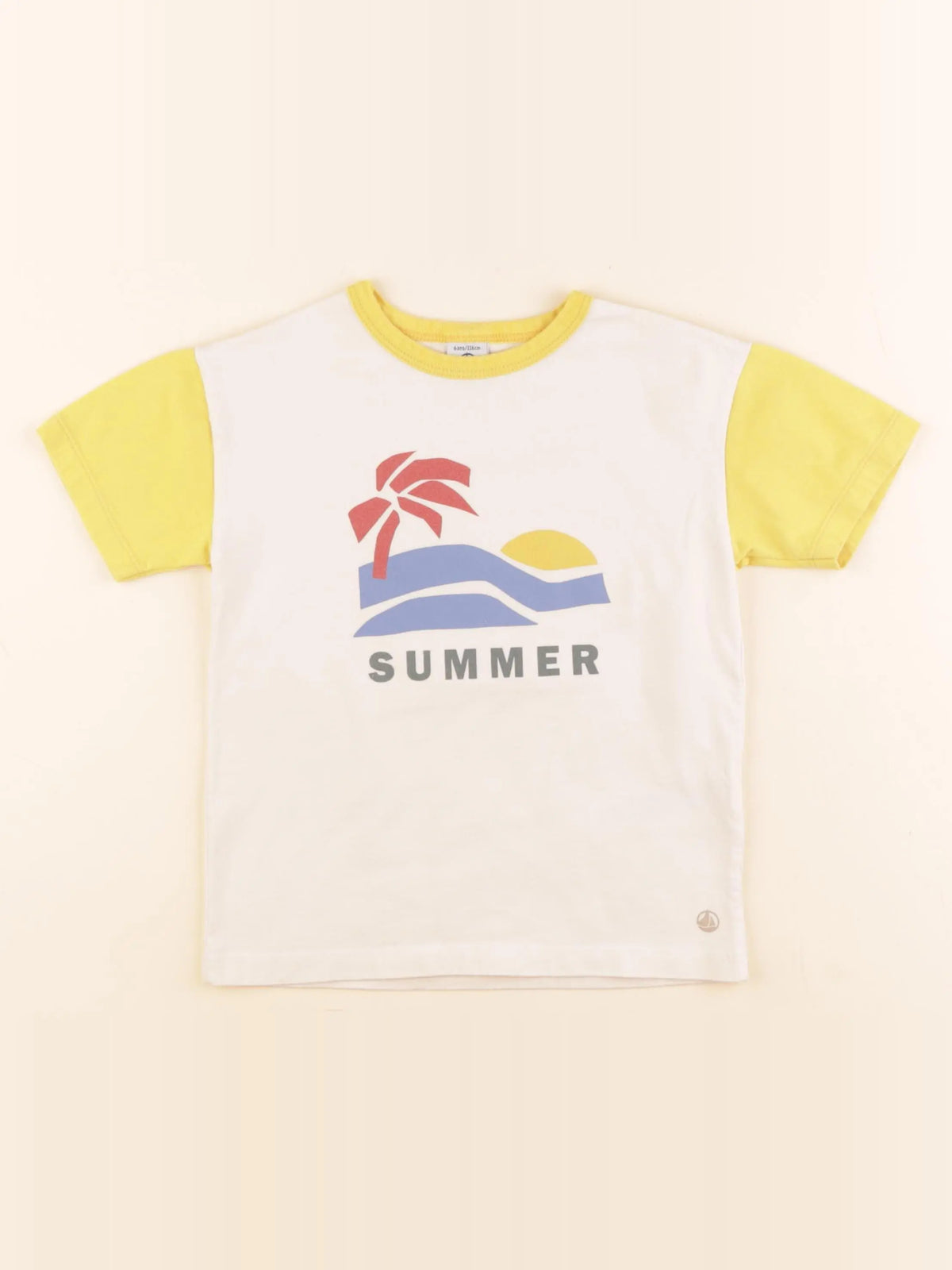 Petit Bateau - tee-shirt beige - 6 ans