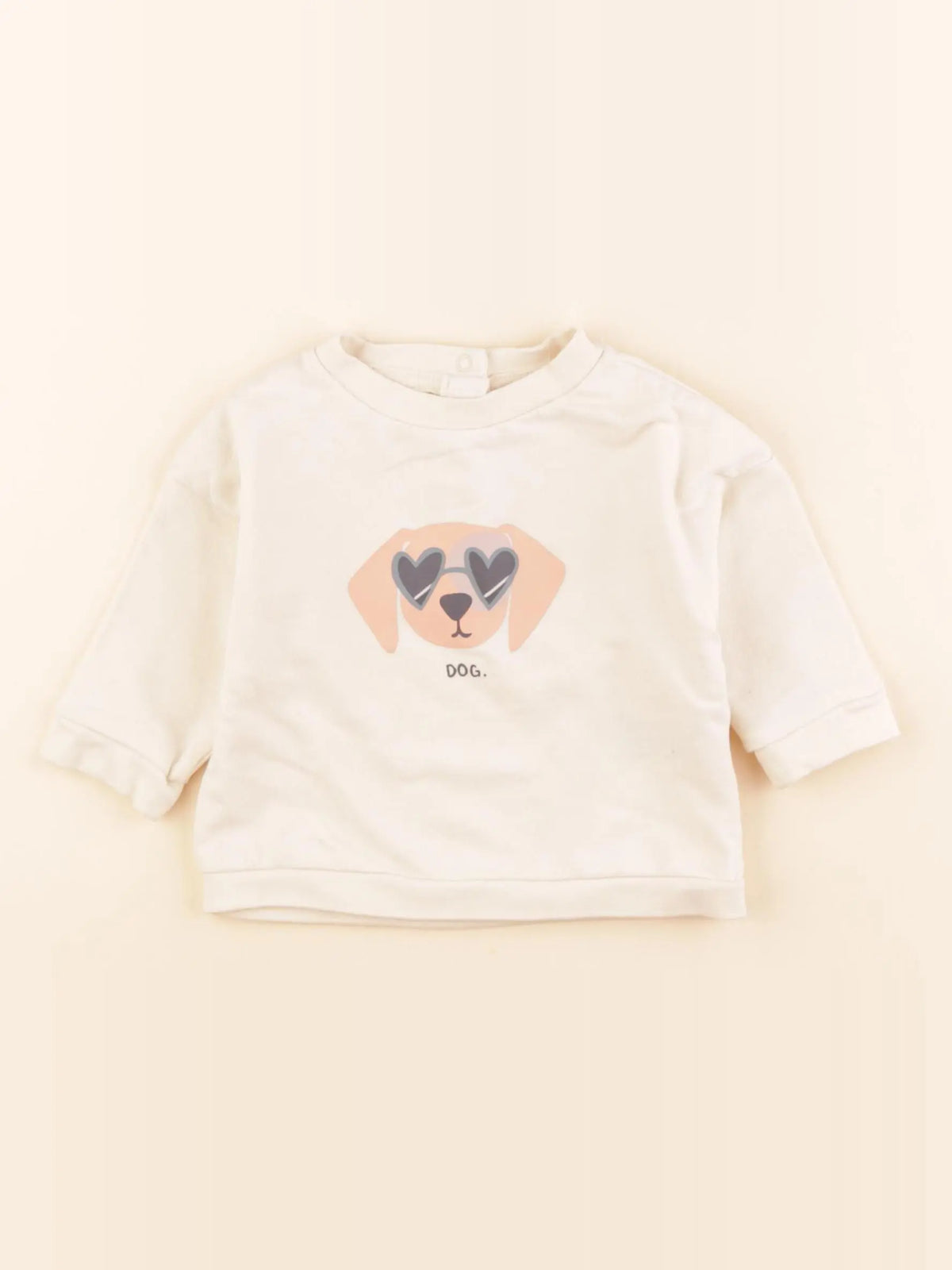 Vertbaudet - sweat beige - 6 mois
