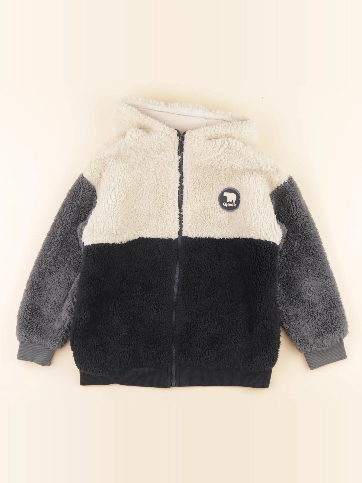 Vertbaudet - polaire beige, bleu - 10 ans