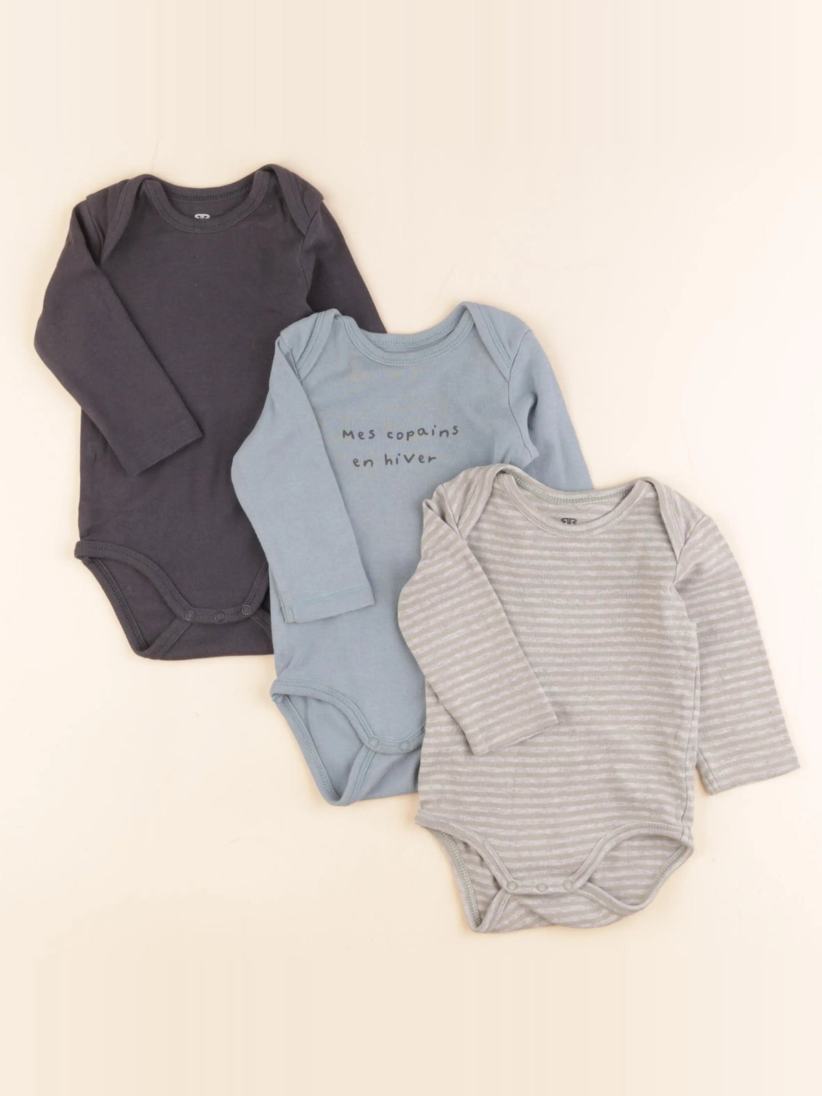 La Redoute - lot de 3 bodies en coton vert, bleu - 6 mois