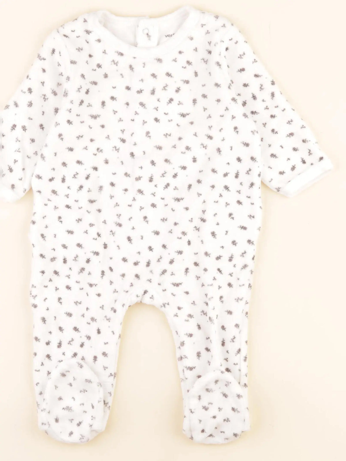 Vertbaudet - pyjama velours blanc - 6 mois