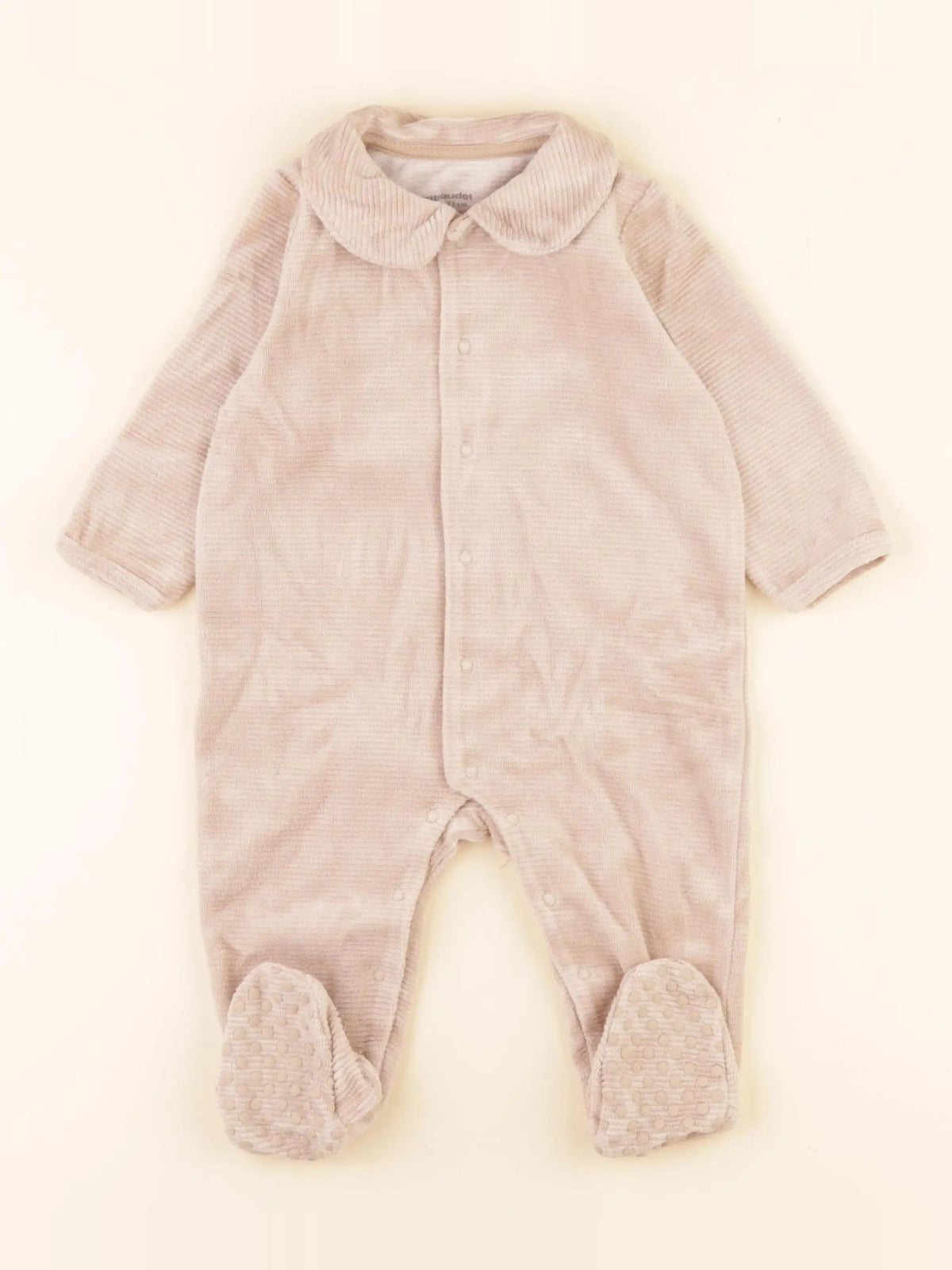 Vertbaudet - pyjama velours marron - 9 mois