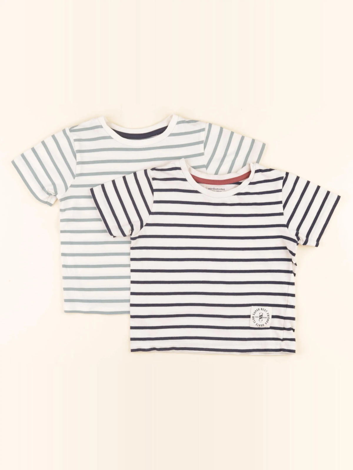 Vertbaudet - lot de 2 tee-shirts bleu - 4 ans