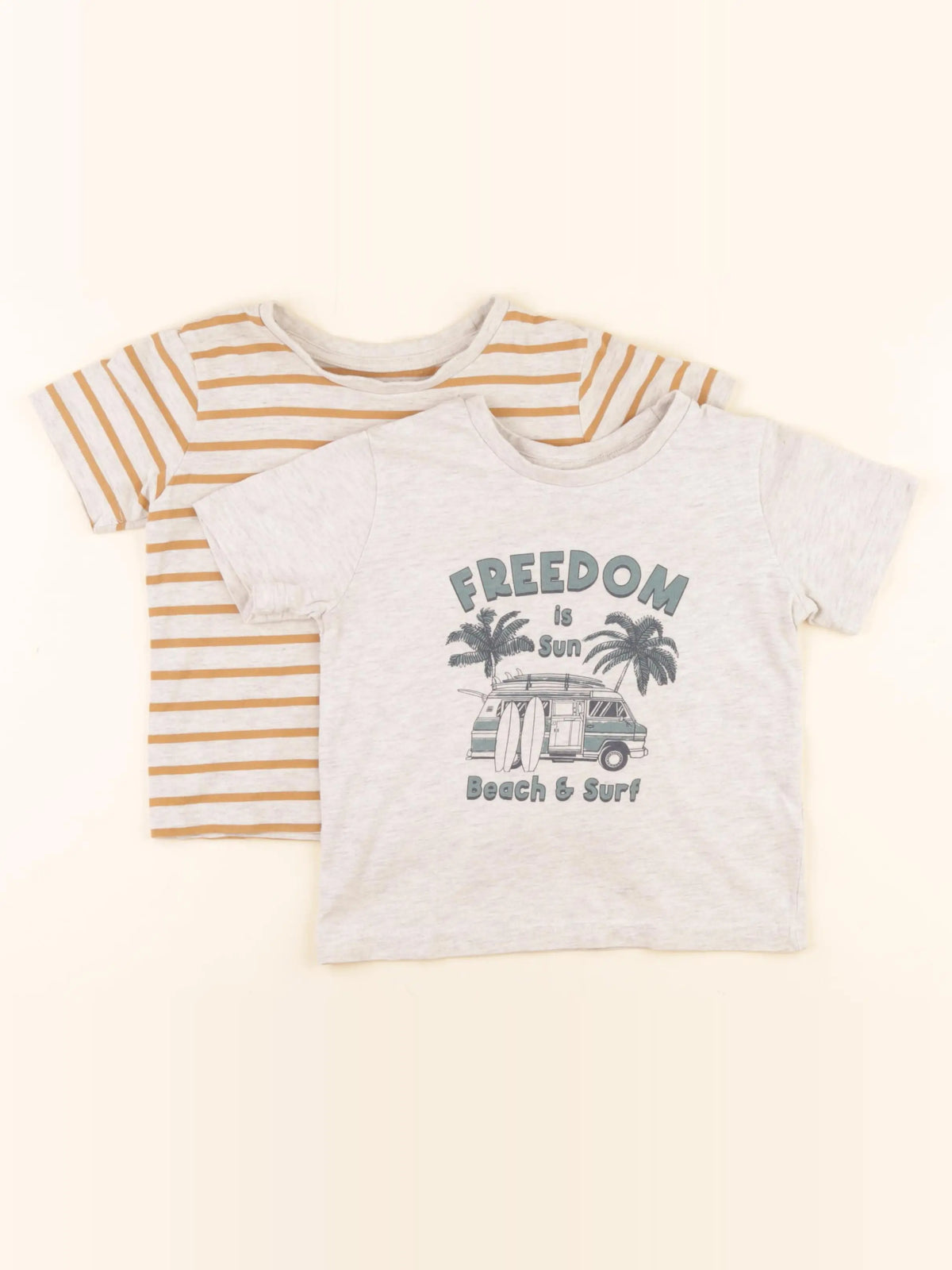 Vertbaudet - lot de 2 tee-shirts gris - 4 ans