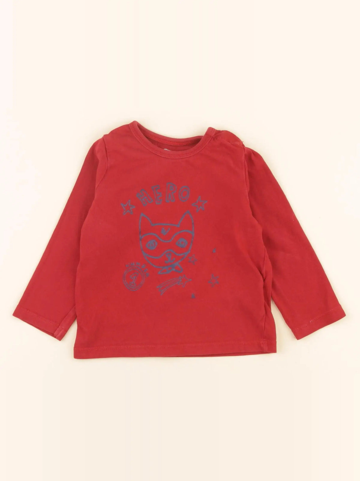 Vertbaudet - tee-shirt rouge - 12 mois