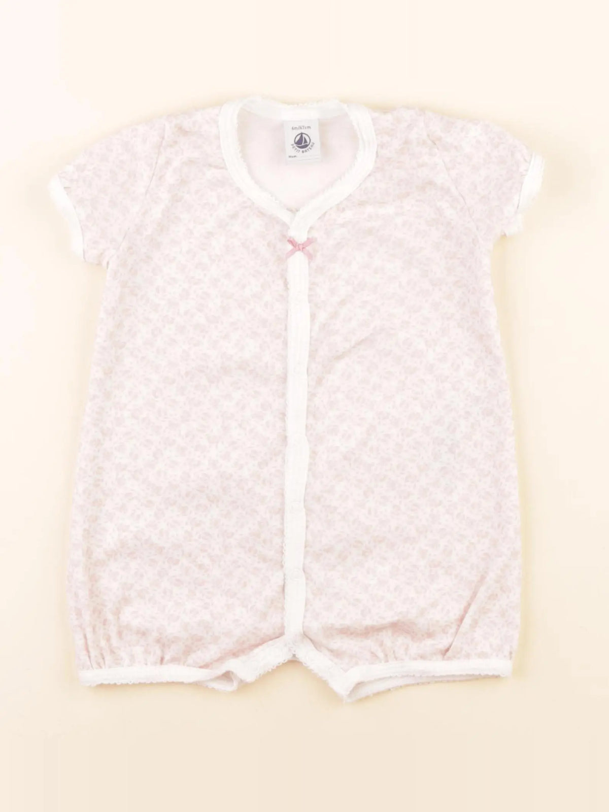 Petit Bateau - pyjama coton rose - 6 mois