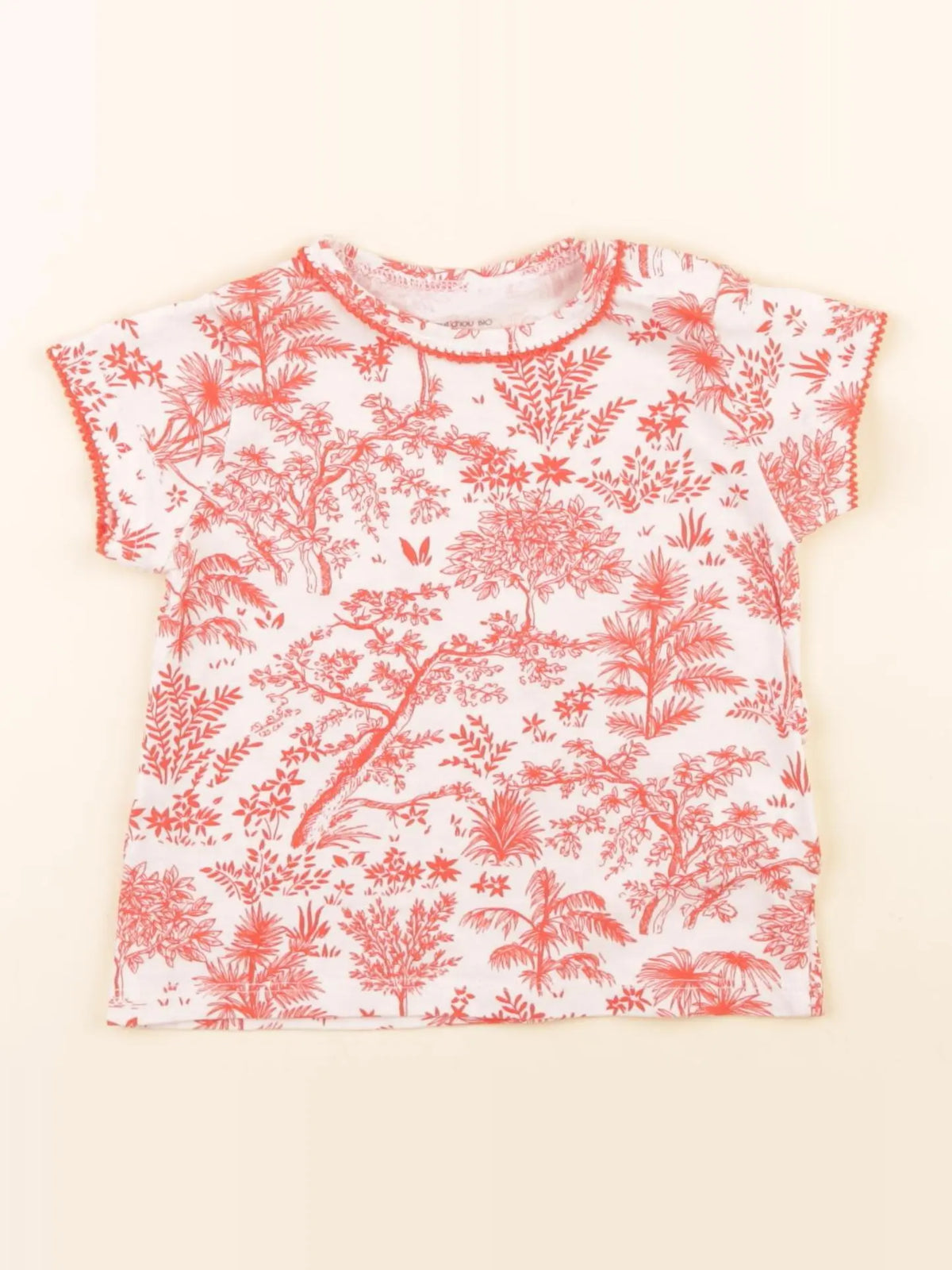Boutchou - tee-shirt blanc, rouge - 12 mois