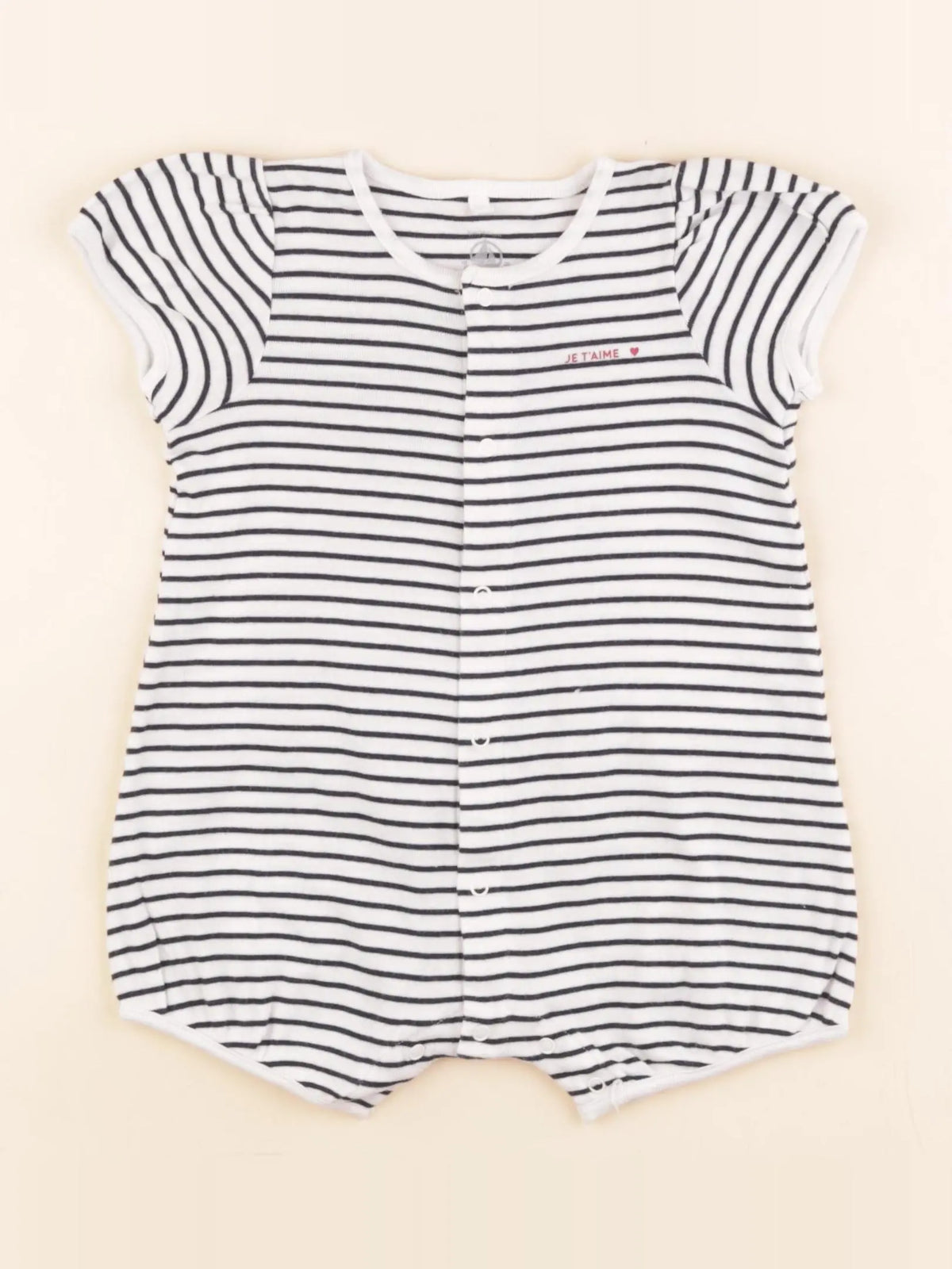 Petit Bateau - pyjama coton bleu, blanc - 6 mois