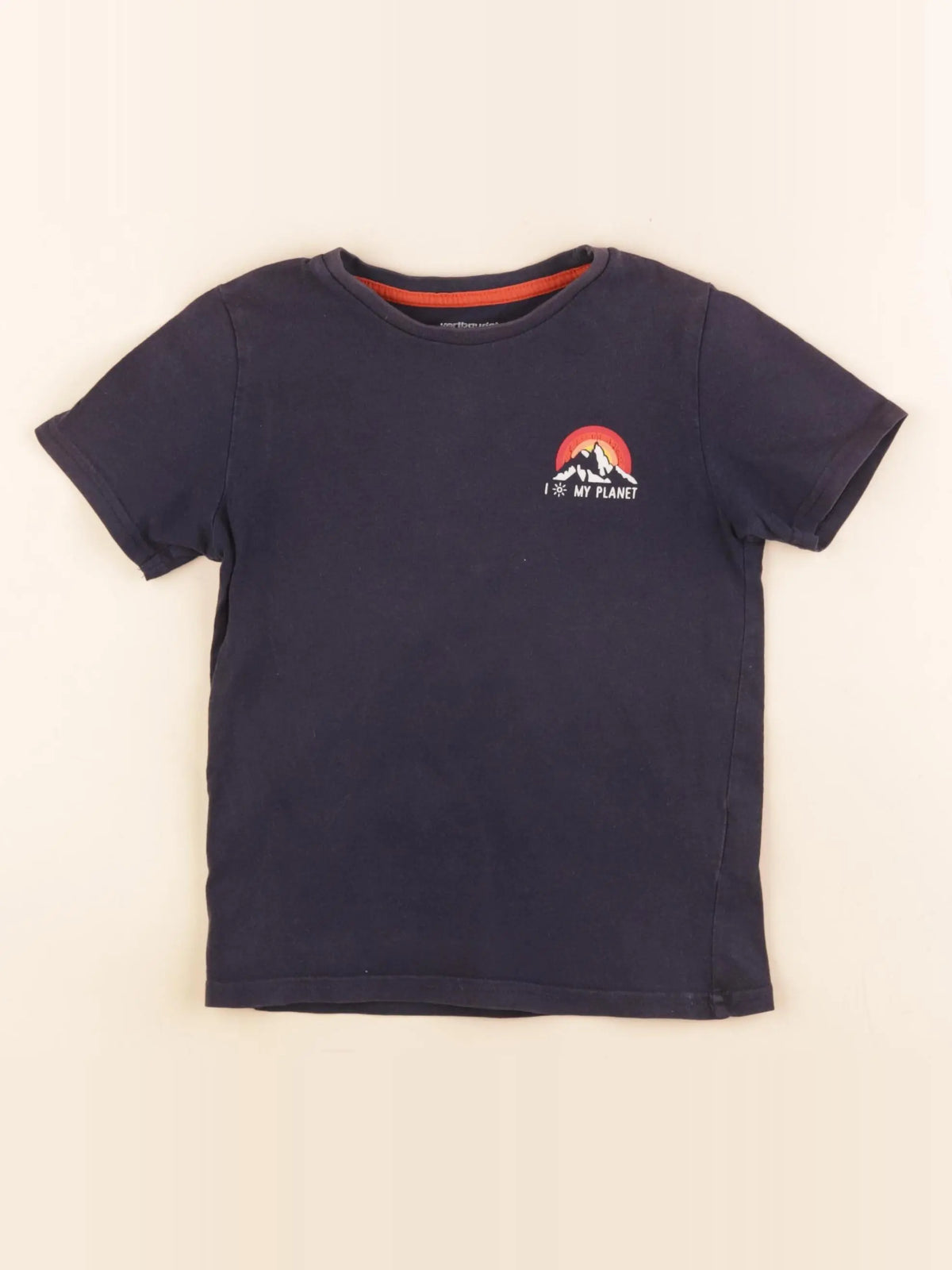 Vertbaudet - tee-shirt imprimé au dos bleu - 5 ans