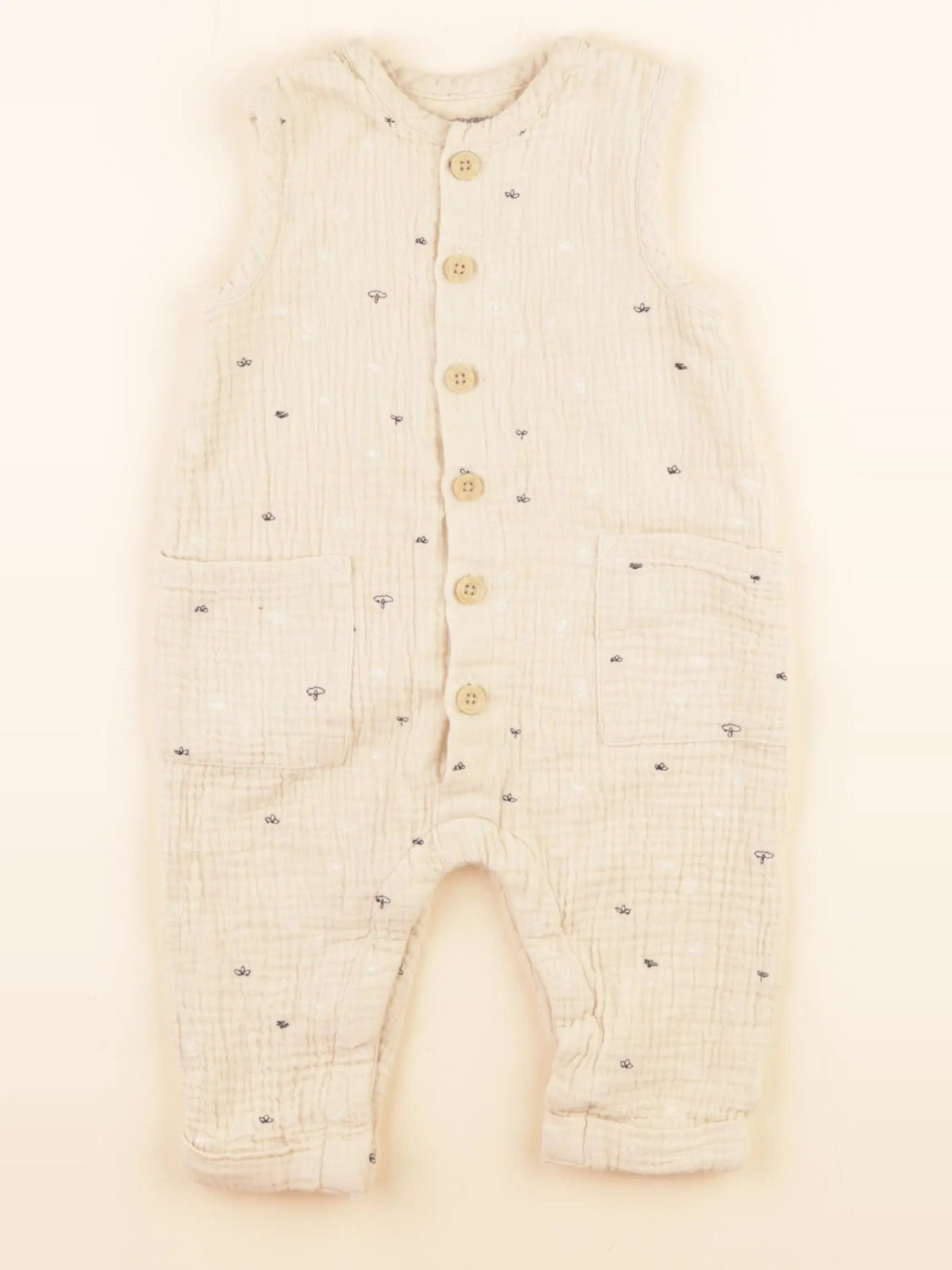Vertbaudet - combinaison beige - 9 mois