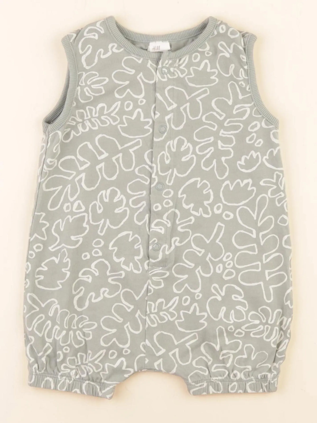 H&M - combinaison vert, beige - 9 mois