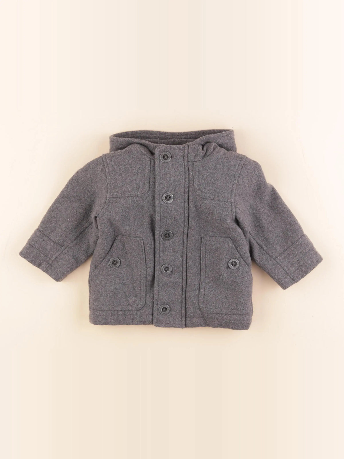 Vertbaudet - manteau gris - 12 mois