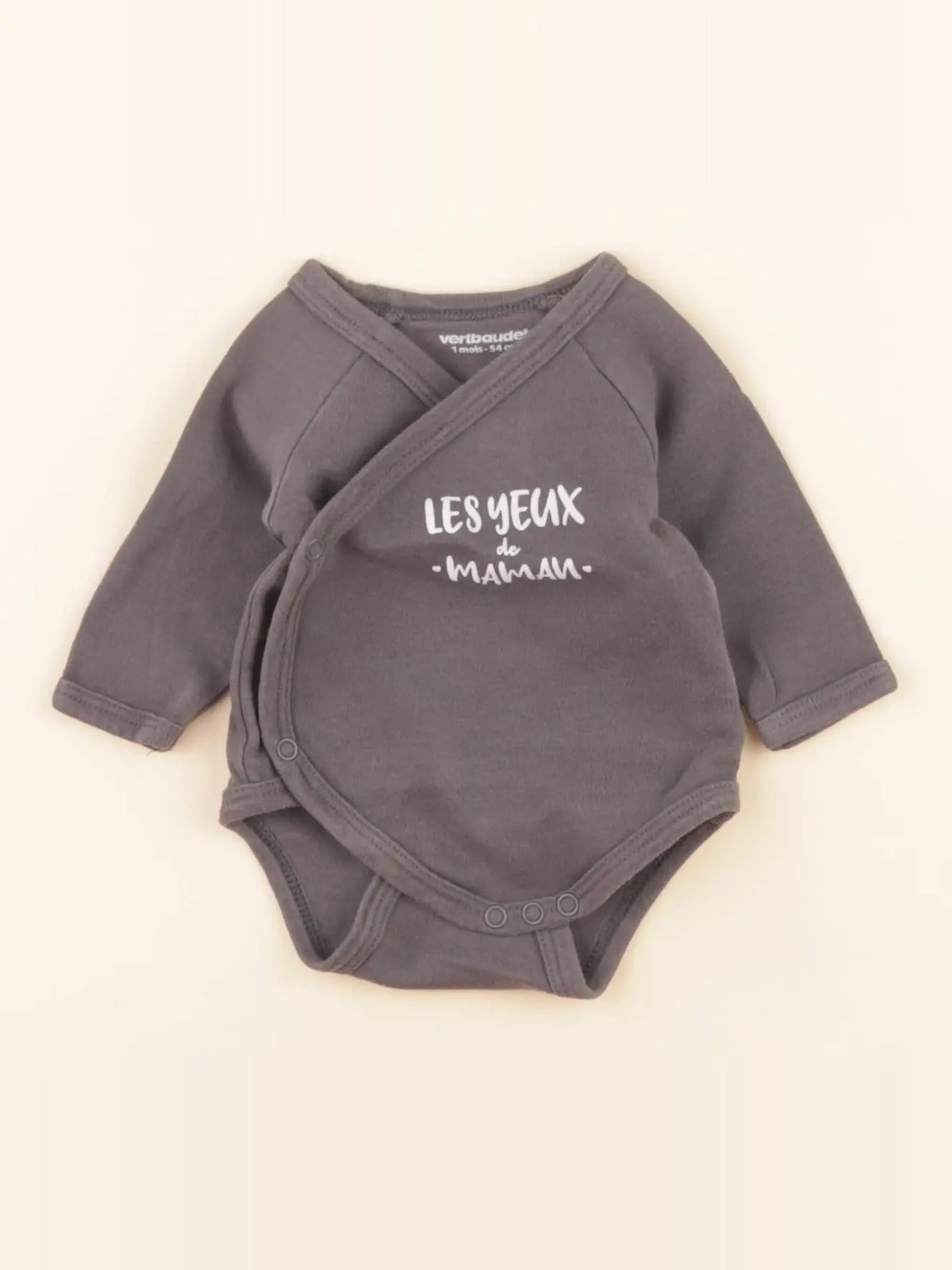 Vertbaudet - body gris - 1 mois