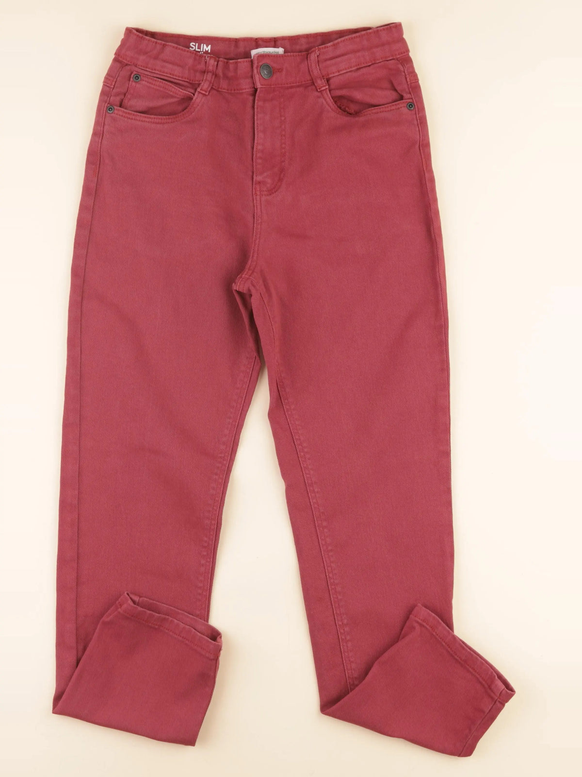 Vertbaudet - jean rouge - 12 ans