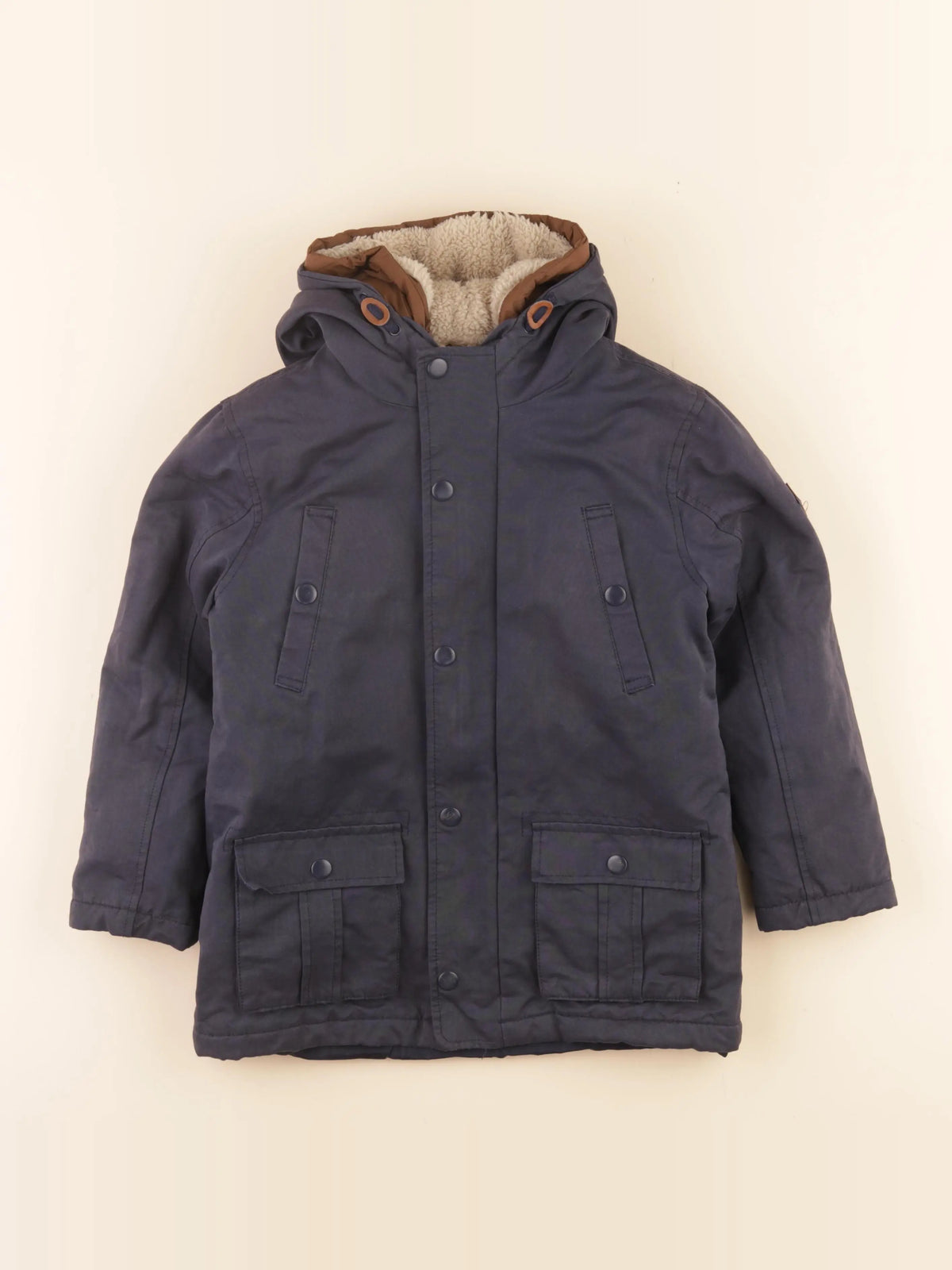Vertbaudet - manteau doublure amovible bleu - 7 ans