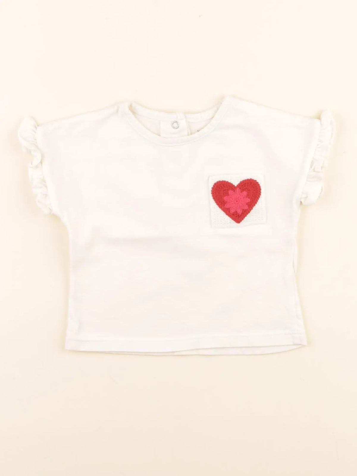 Vertbaudet - tee-shirt beige - 6 mois