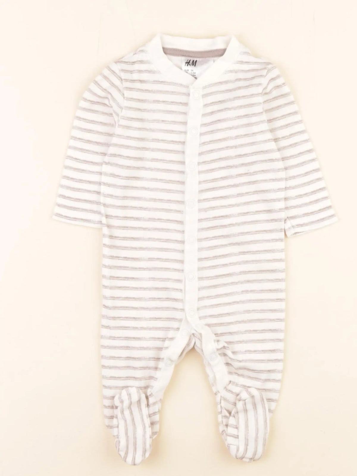 H&M - pyjama coton beige - 1/2 mois