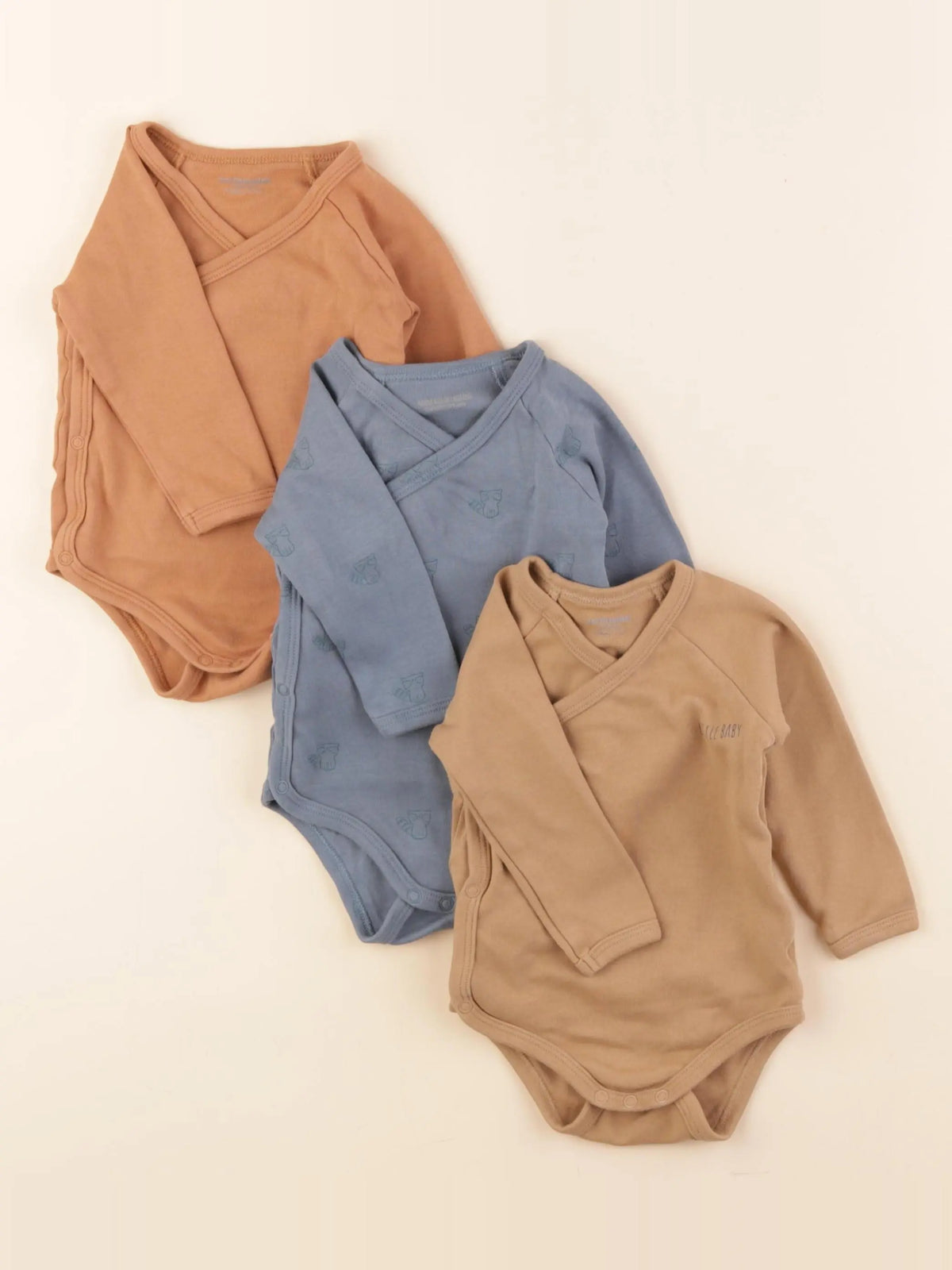Vertbaudet - lot de 3 bodies en coton multicolore - 9 mois