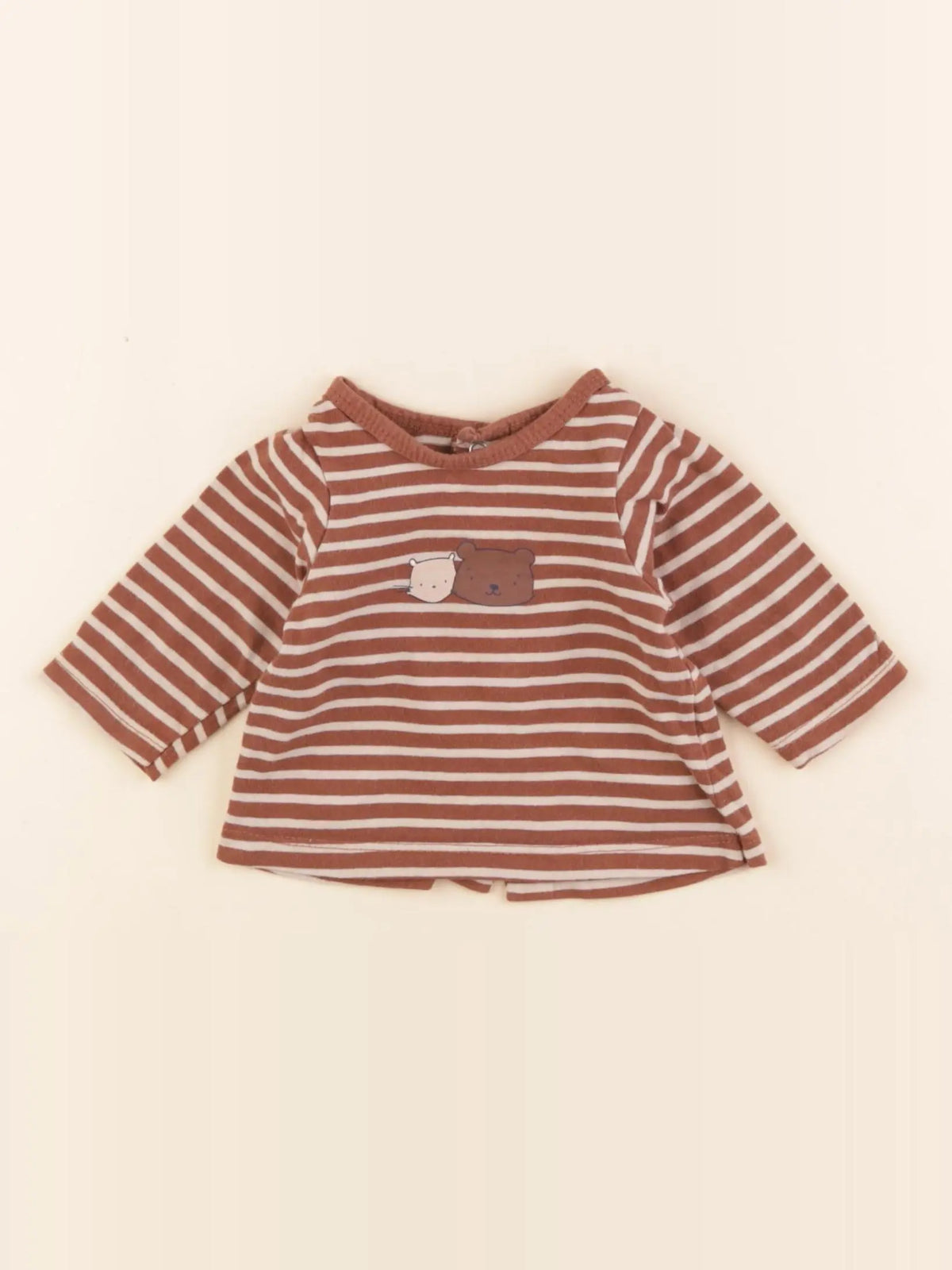 Vertbaudet - tee-shirt marron - 1 mois