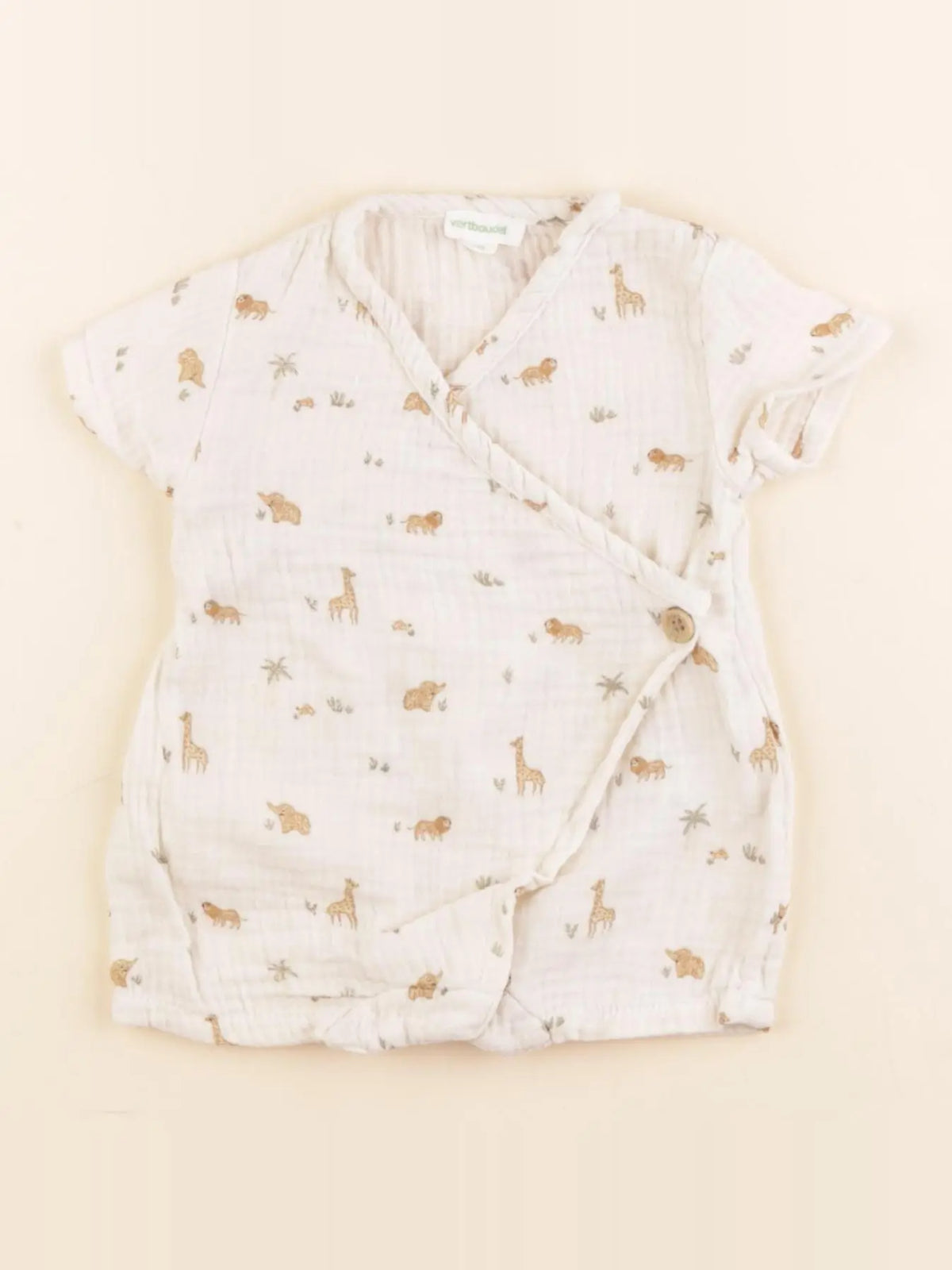 Vertbaudet - combinaison beige - 1 mois
