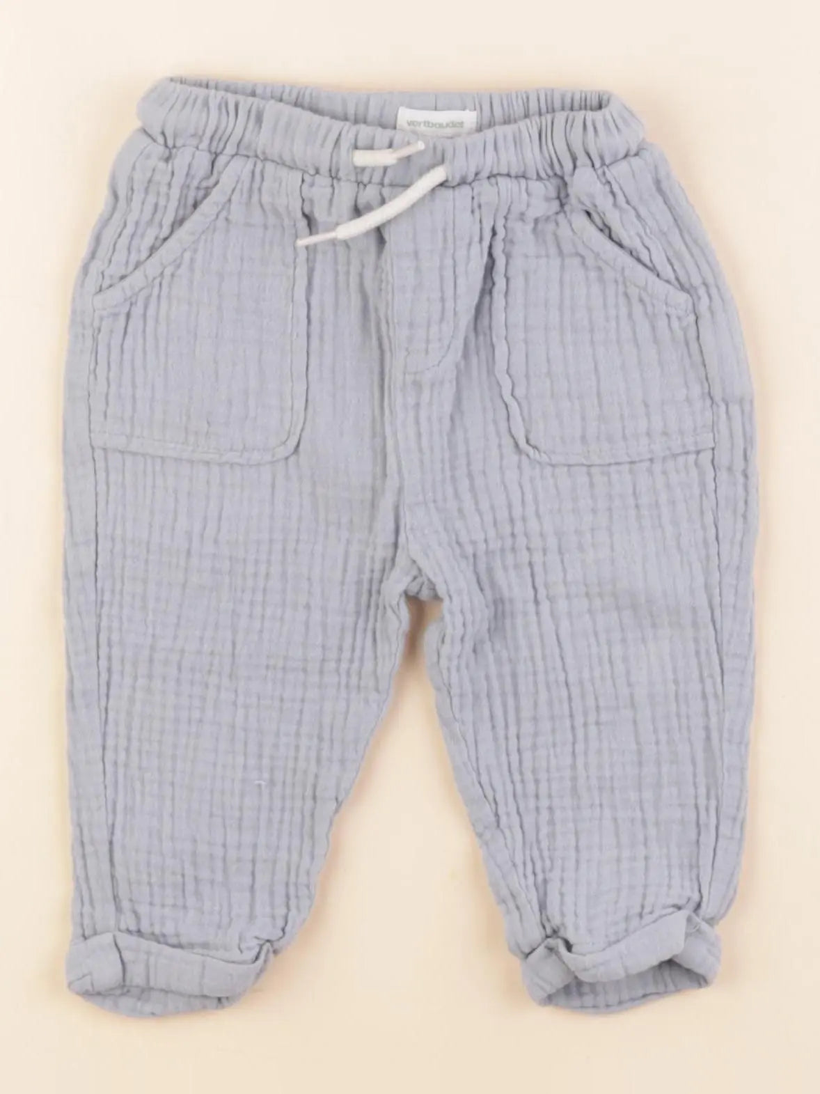 Vertbaudet - pantalon bleu - 6 mois