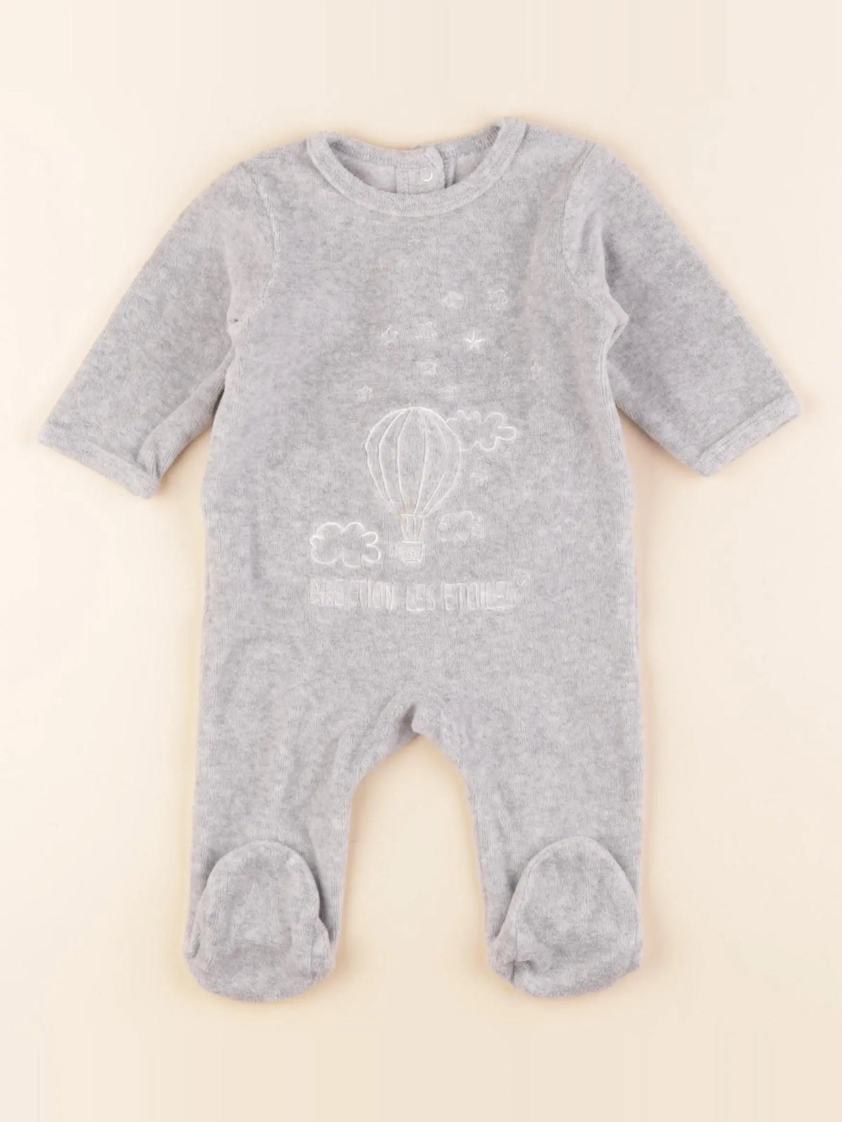 Vertbaudet - pyjama velours gris - 3 mois