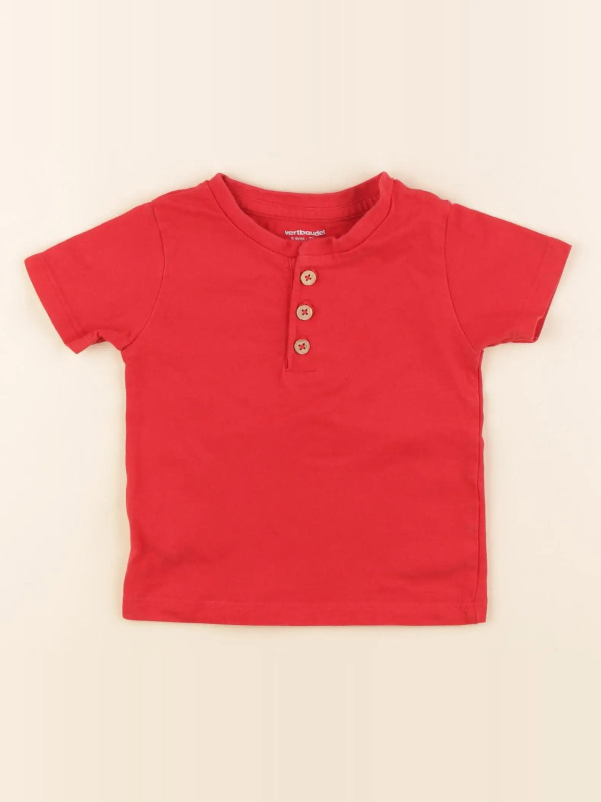Vertbaudet - tee-shirt rouge - 9 mois