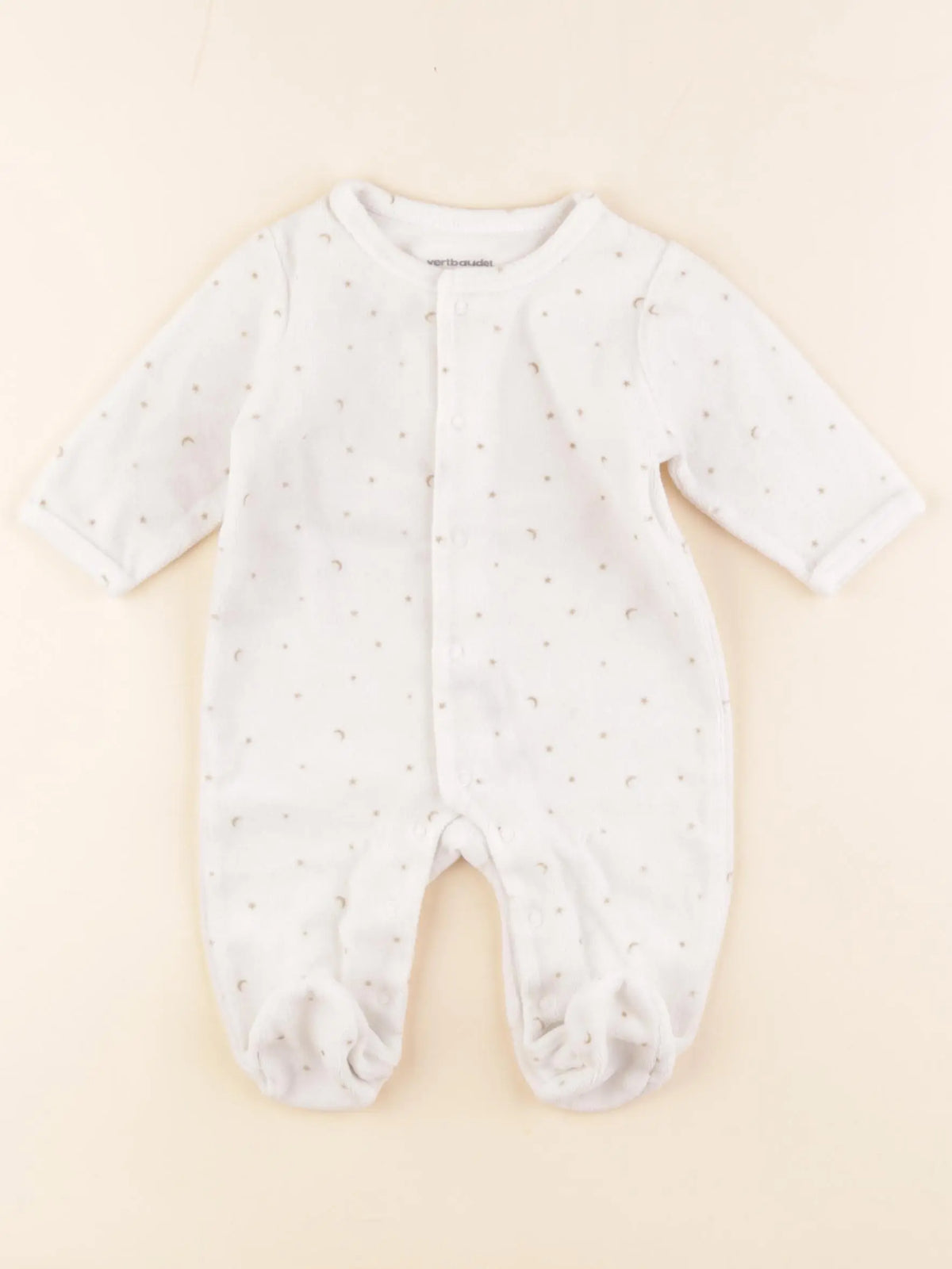 Vertbaudet - pyjama velours blanc - 3 mois