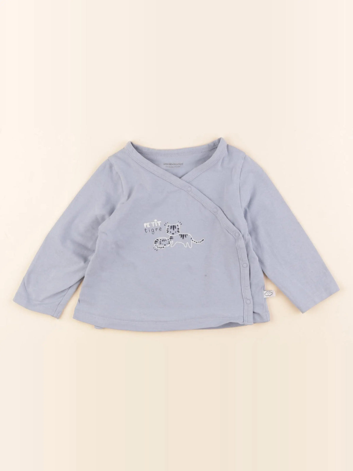 Vertbaudet - tee-shirt bleu - 12 mois