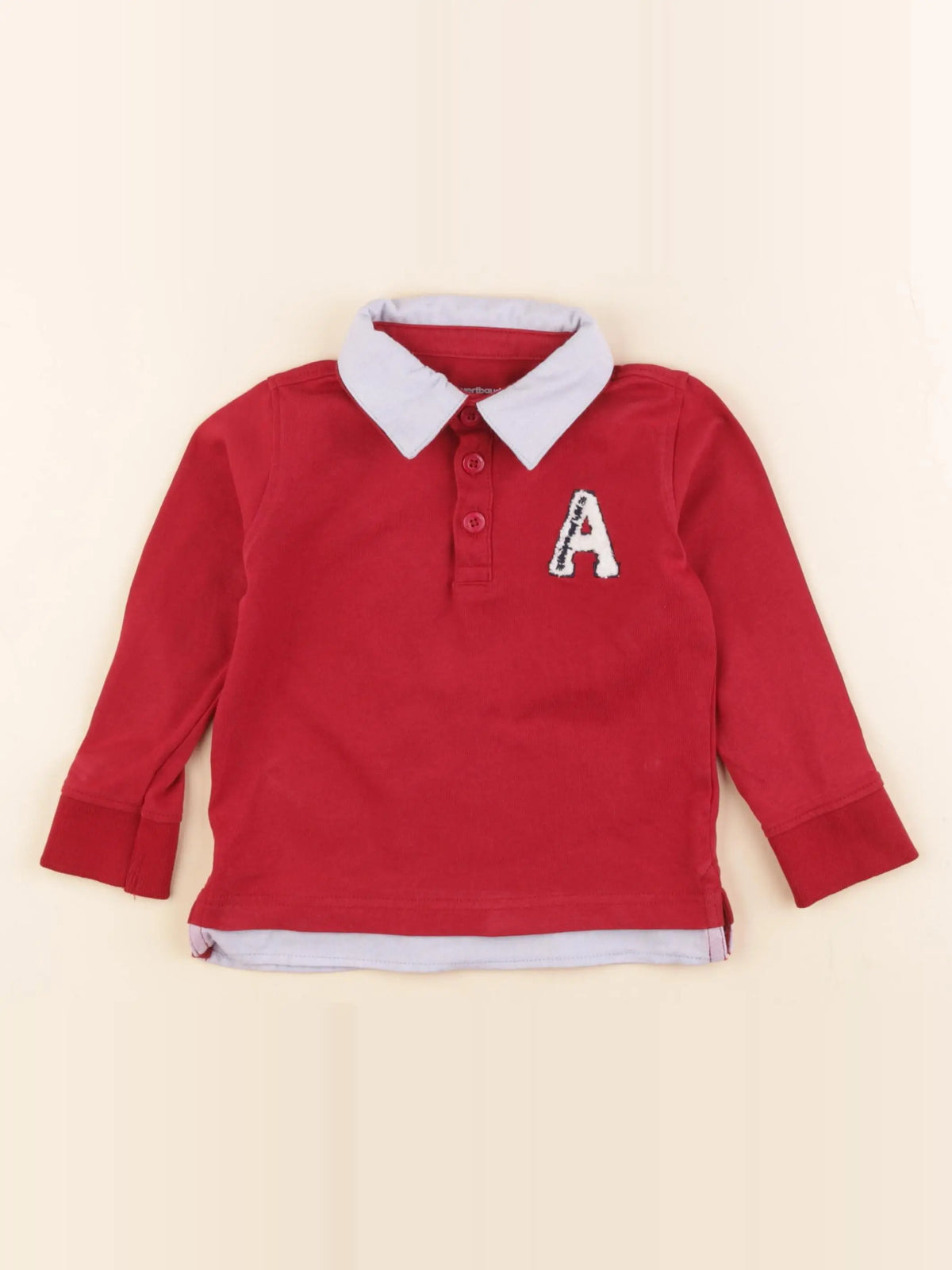 Vertbaudet - polo rouge - 3 ans