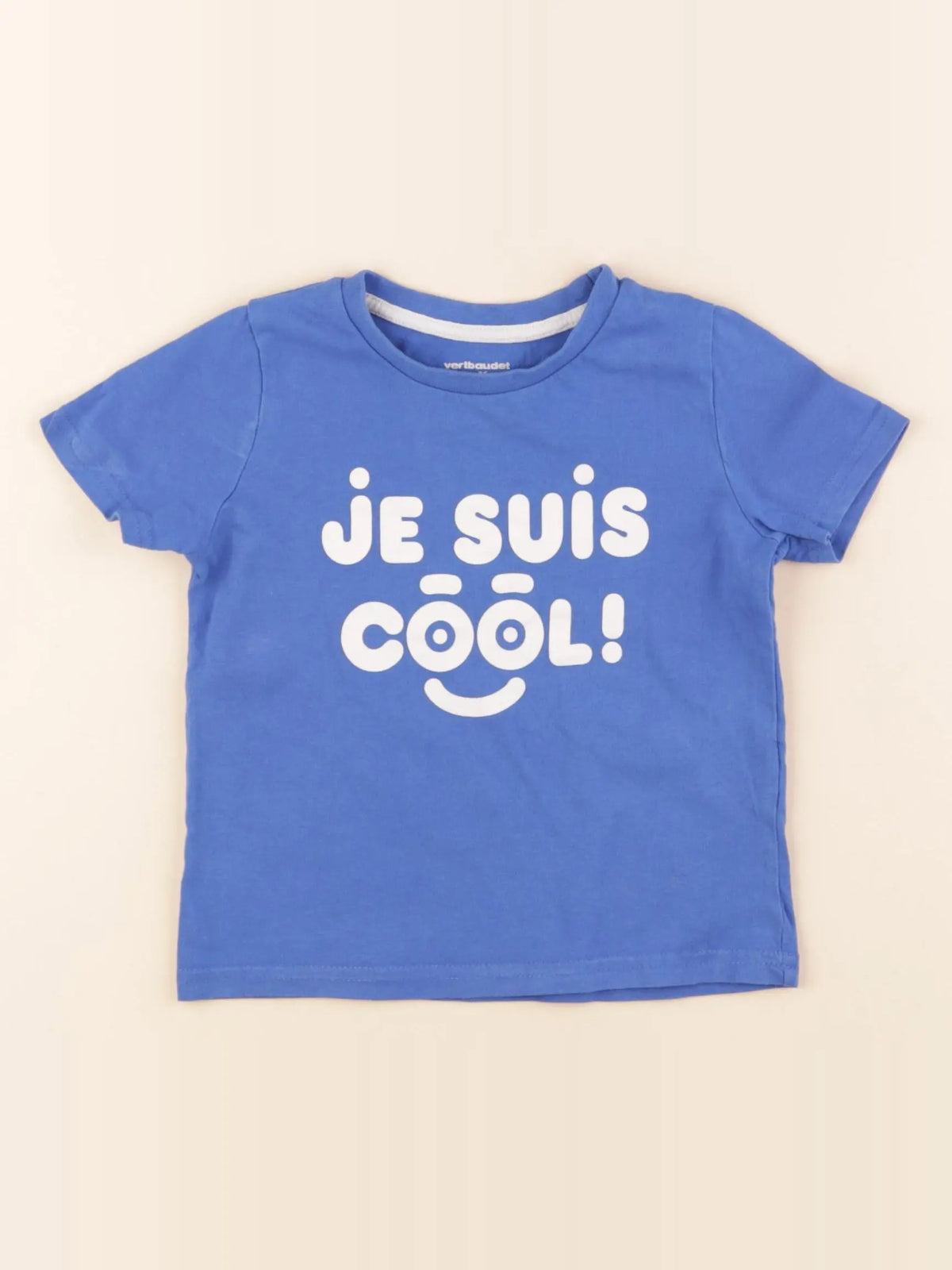 Vertbaudet - tee-shirt bleu - 2 ans