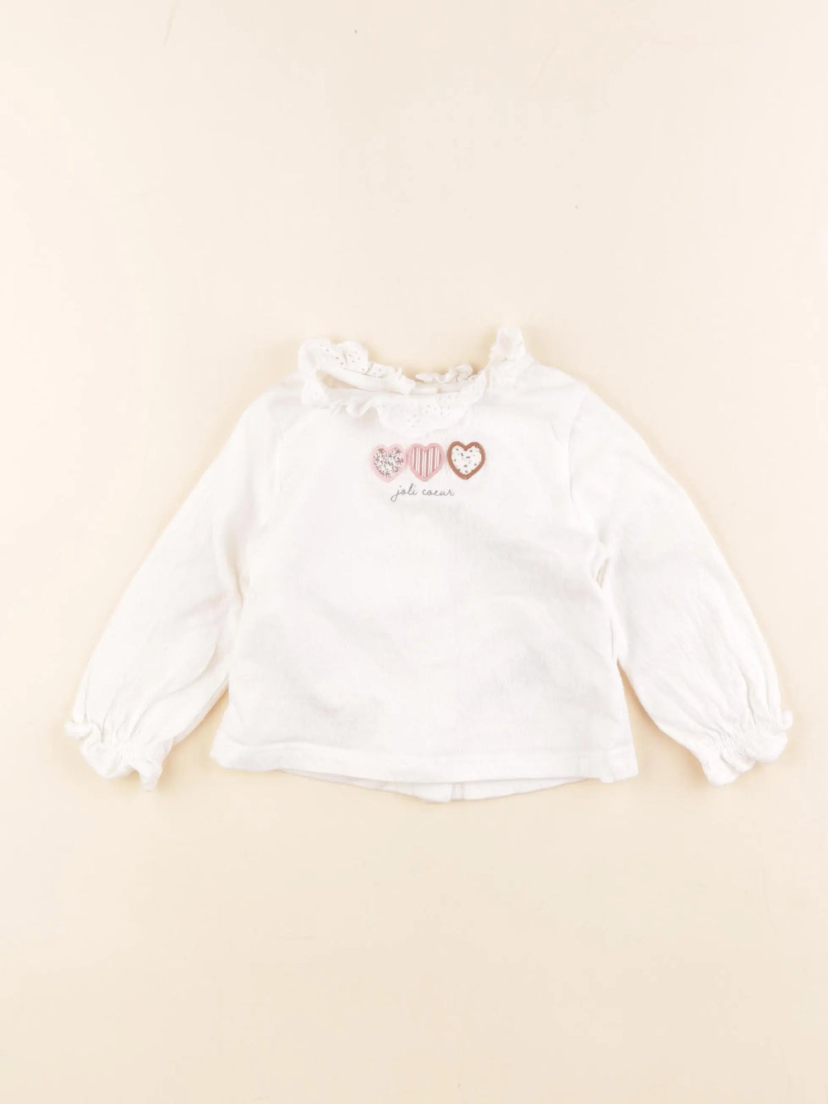 Vertbaudet - tee-shirt blanc - 9 mois
