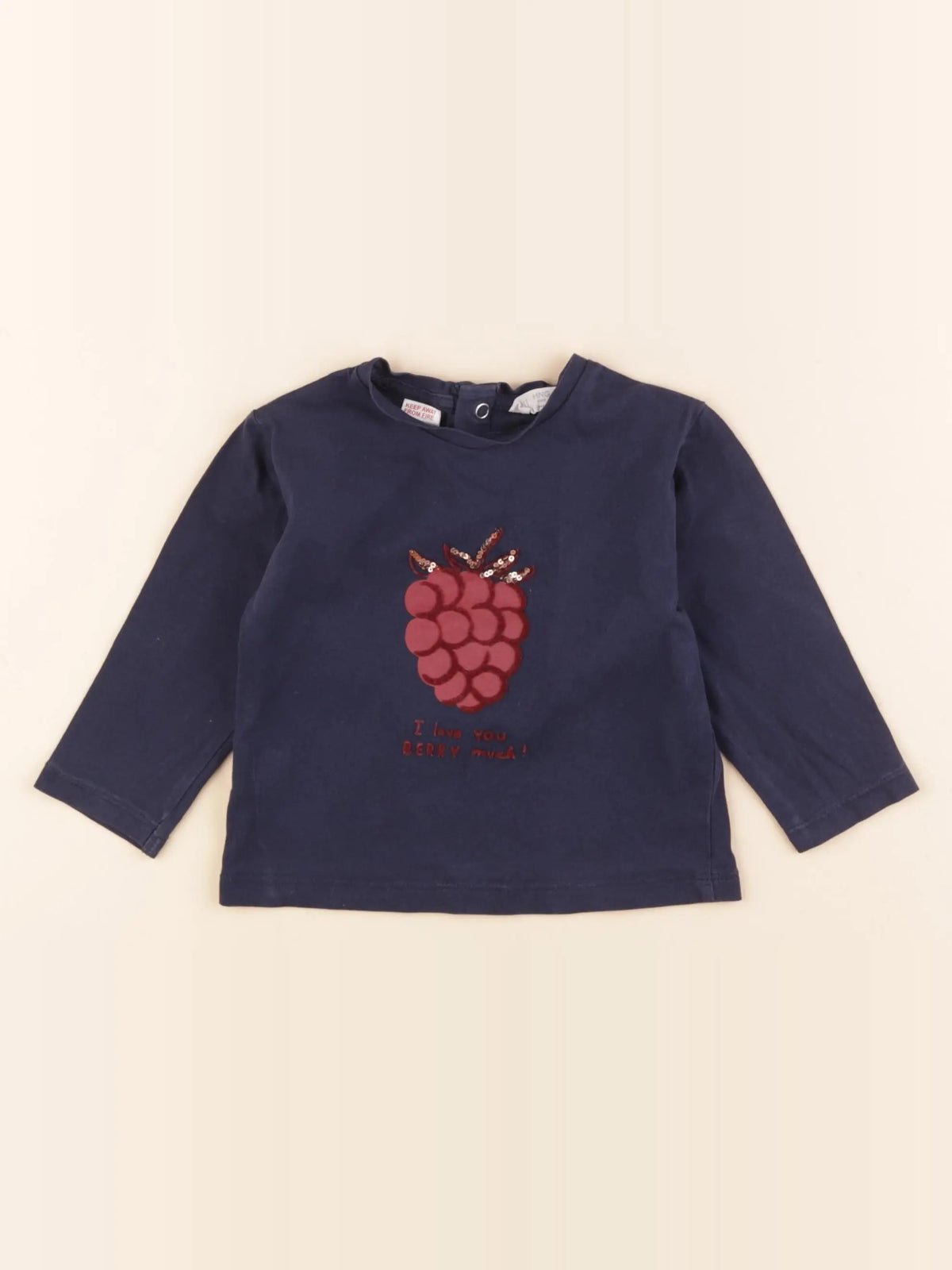 Mango - tee-shirt bleu - 9/12 mois