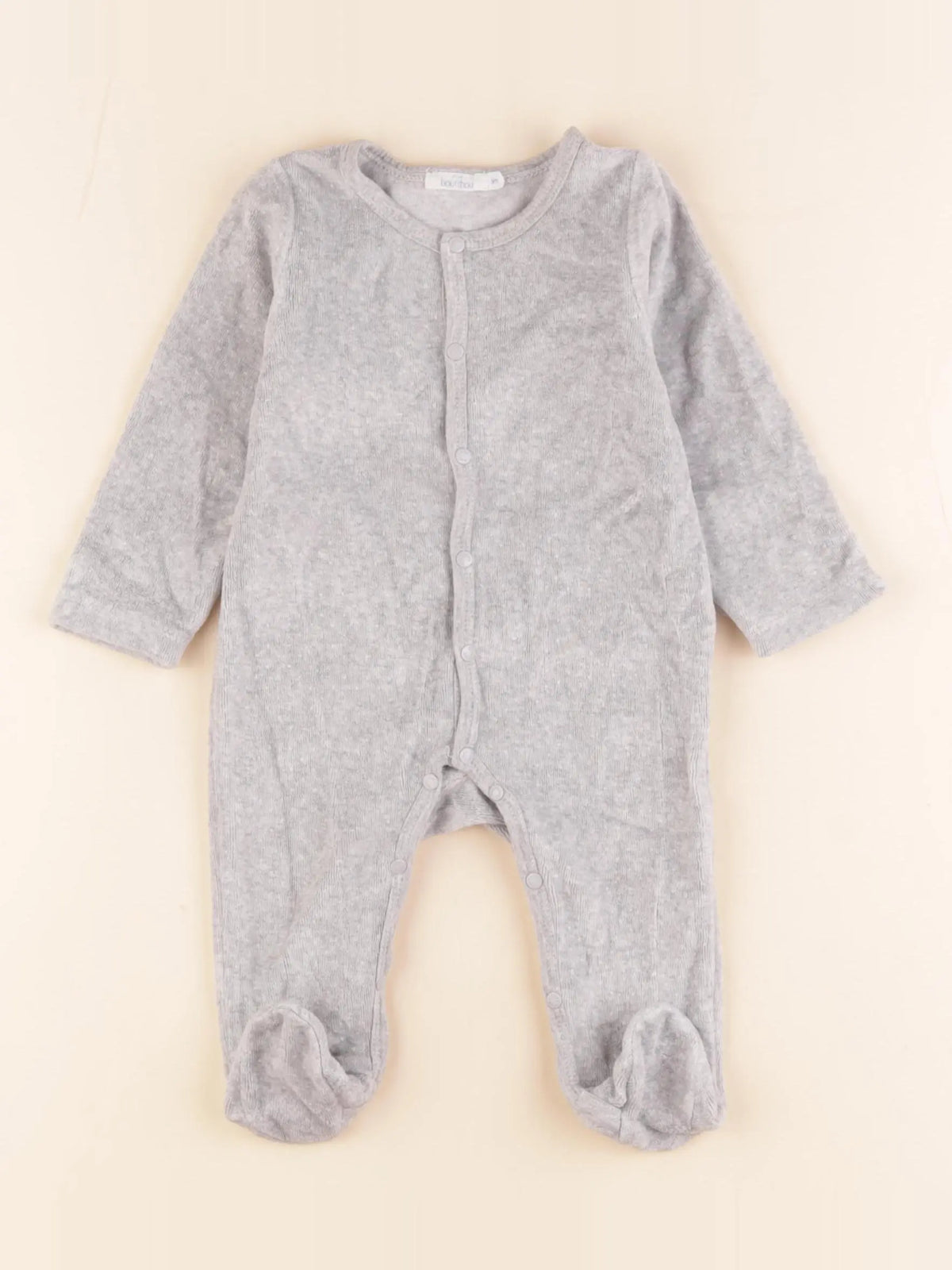 Boutchou - pyjama velours gris - 3 mois