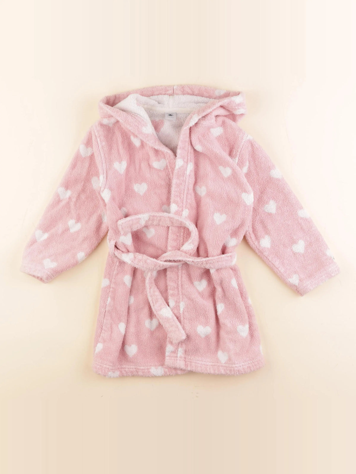 Petit Bateau - peignoir rose, blanc - 4/5 ans